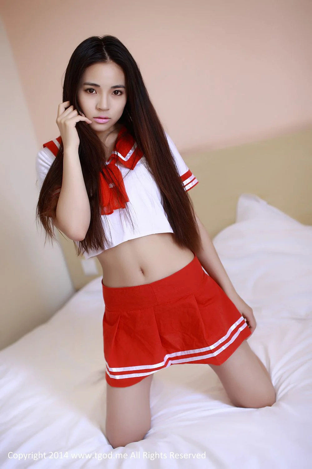 演员晓艾《水手服的美少女》私房写真 [TGOD推女神] - 爱照片