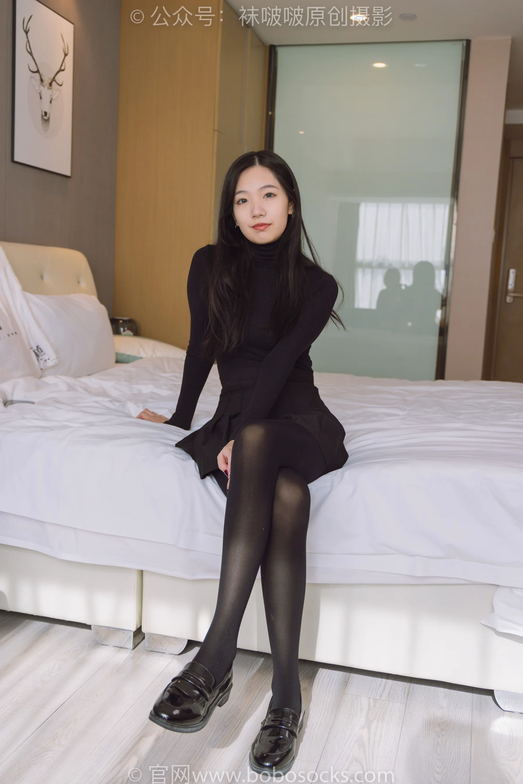 [BoBoSocks袜啵啵] No.184 小甜豆 – 黑皮鞋、厚黑丝 - 爱照片