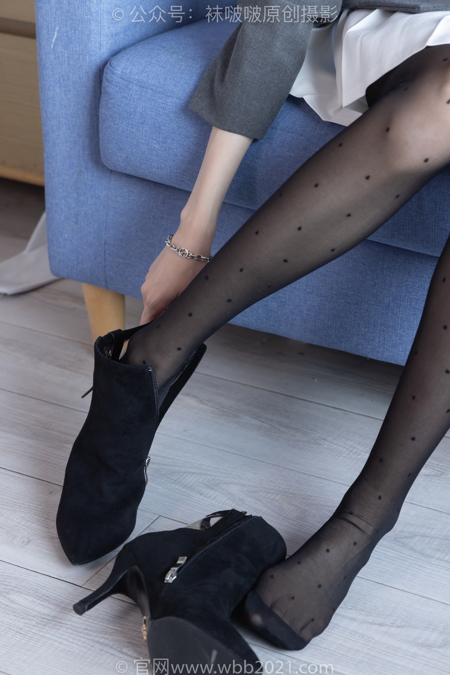 [BoBoSocks袜啵啵] No.352 稚予 – 短靴、波点黑丝（花絮版） - 爱照片