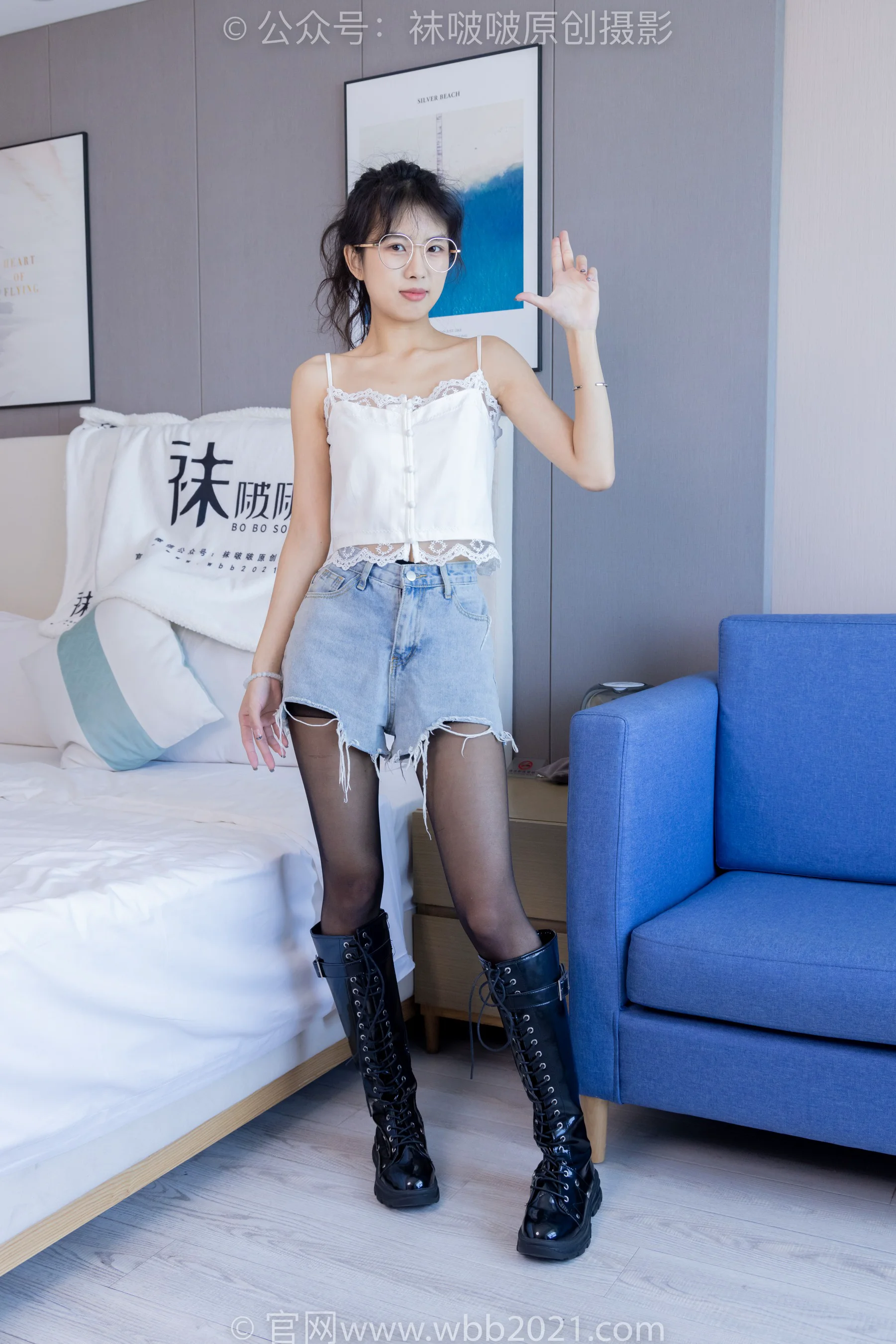 [BoBoSocks袜啵啵] No.383 奶油 – 长靴、高跟长靴、黑丝（脚尖加固款）、网袜、裸足（花絮版） - 爱照片