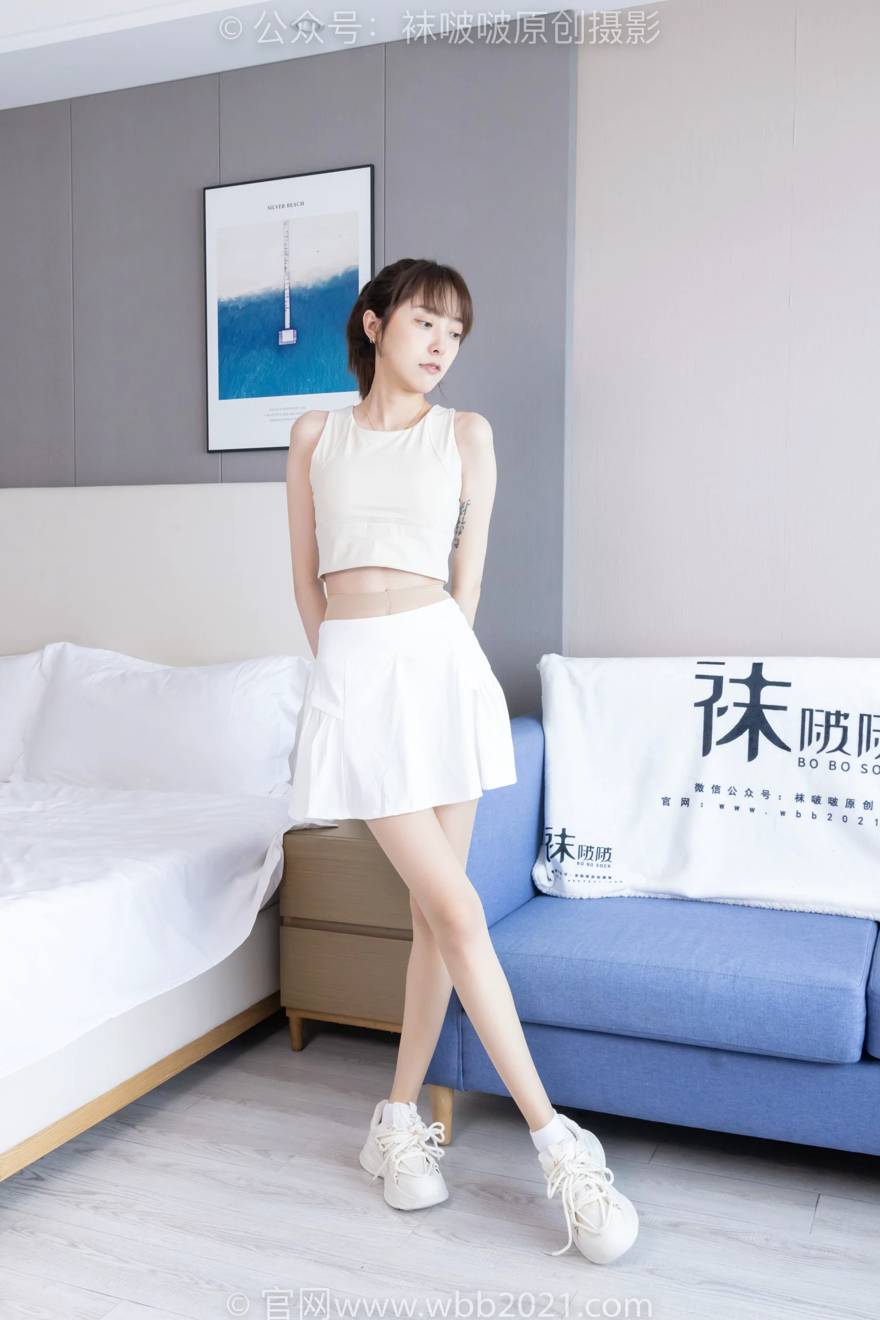 [BoBoSocks袜啵啵] No.424 稚予 – 运动鞋、白棉袜、肉丝（脚尖微加固款）、腰丝 - 爱照片