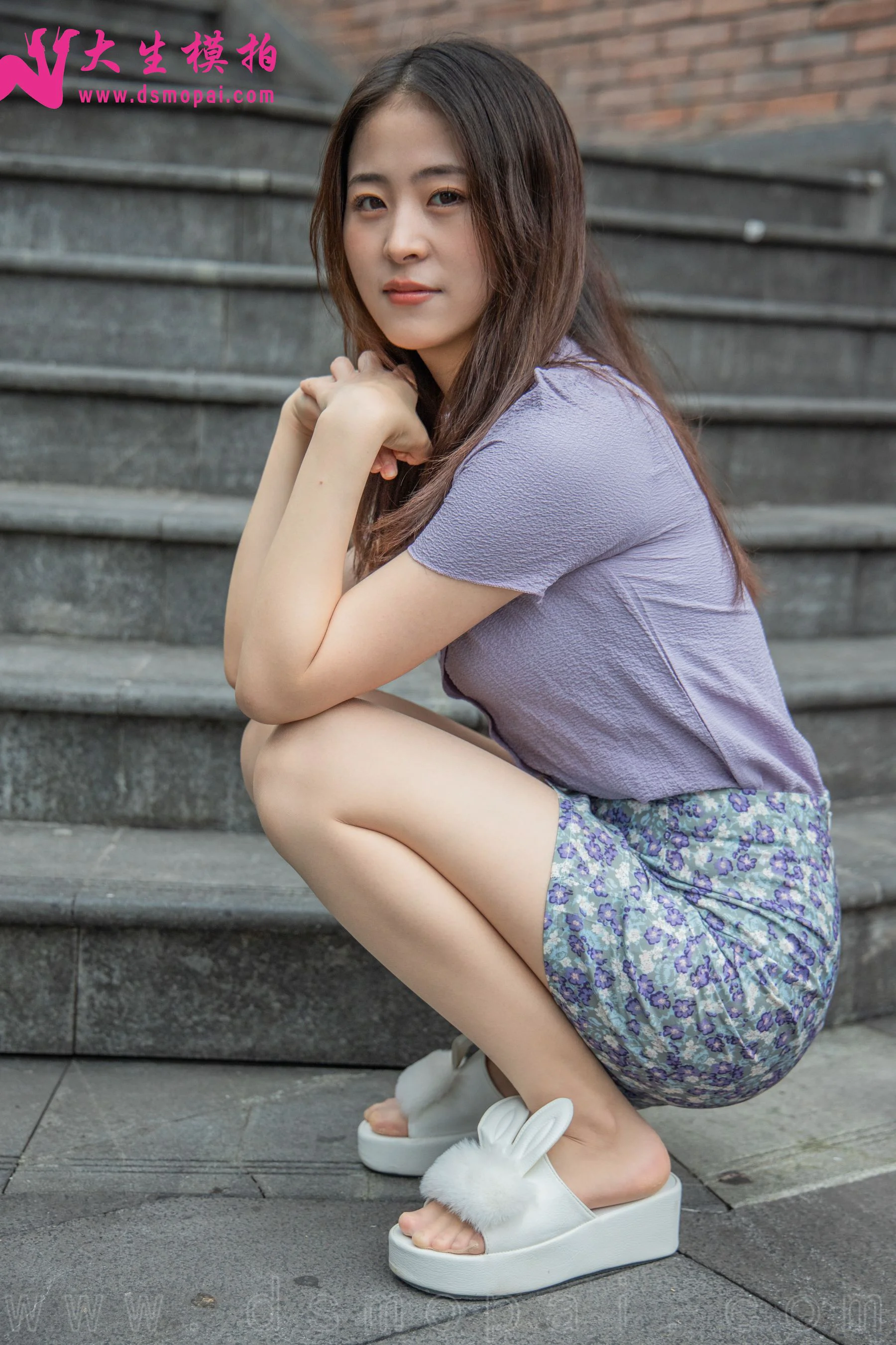 [大生模拍] NO.232 佳宜 碎花短裙 写真套图 - 爱照片