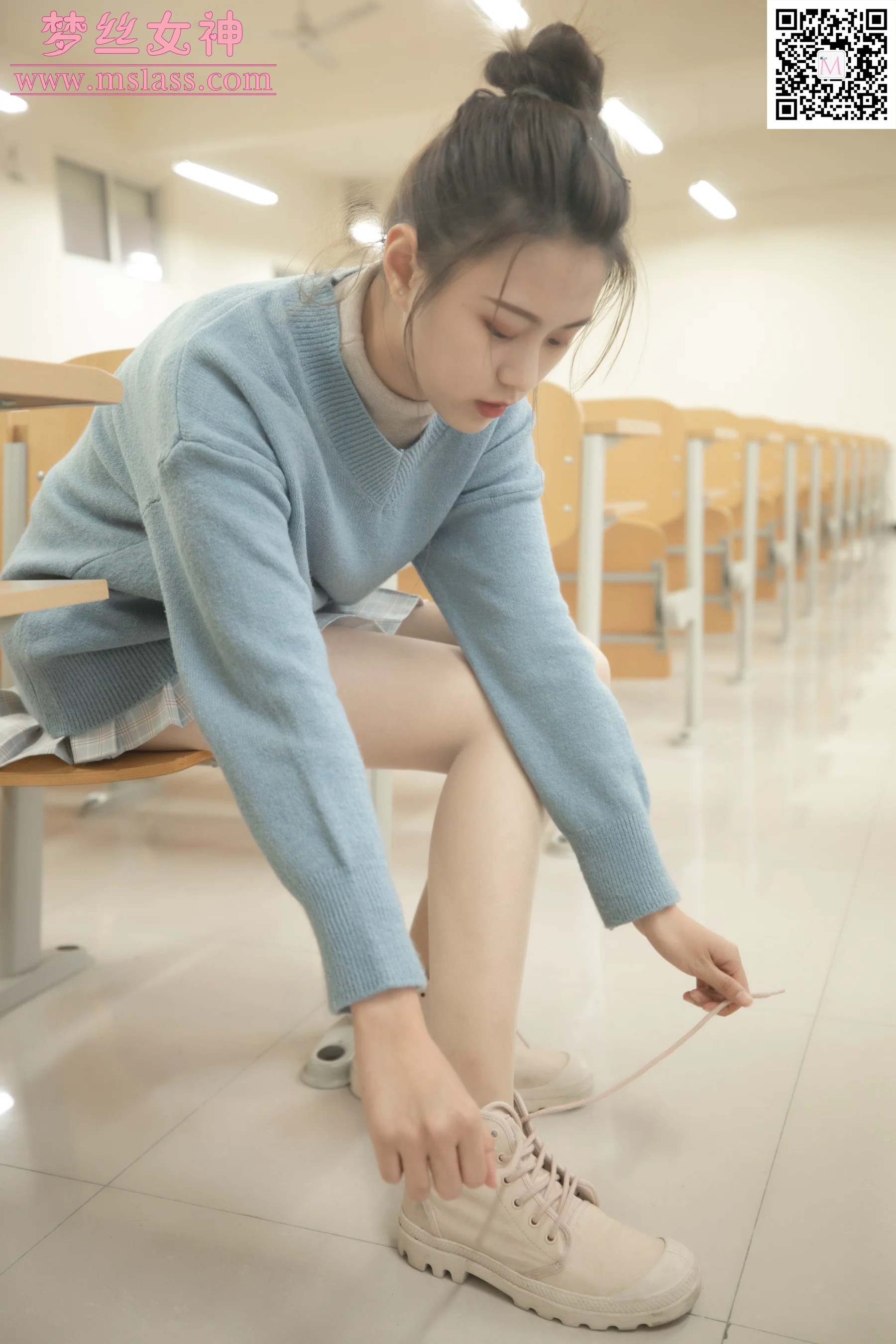 [MSLASS梦丝女神] No.090 林可儿 学院风 - 爱照片