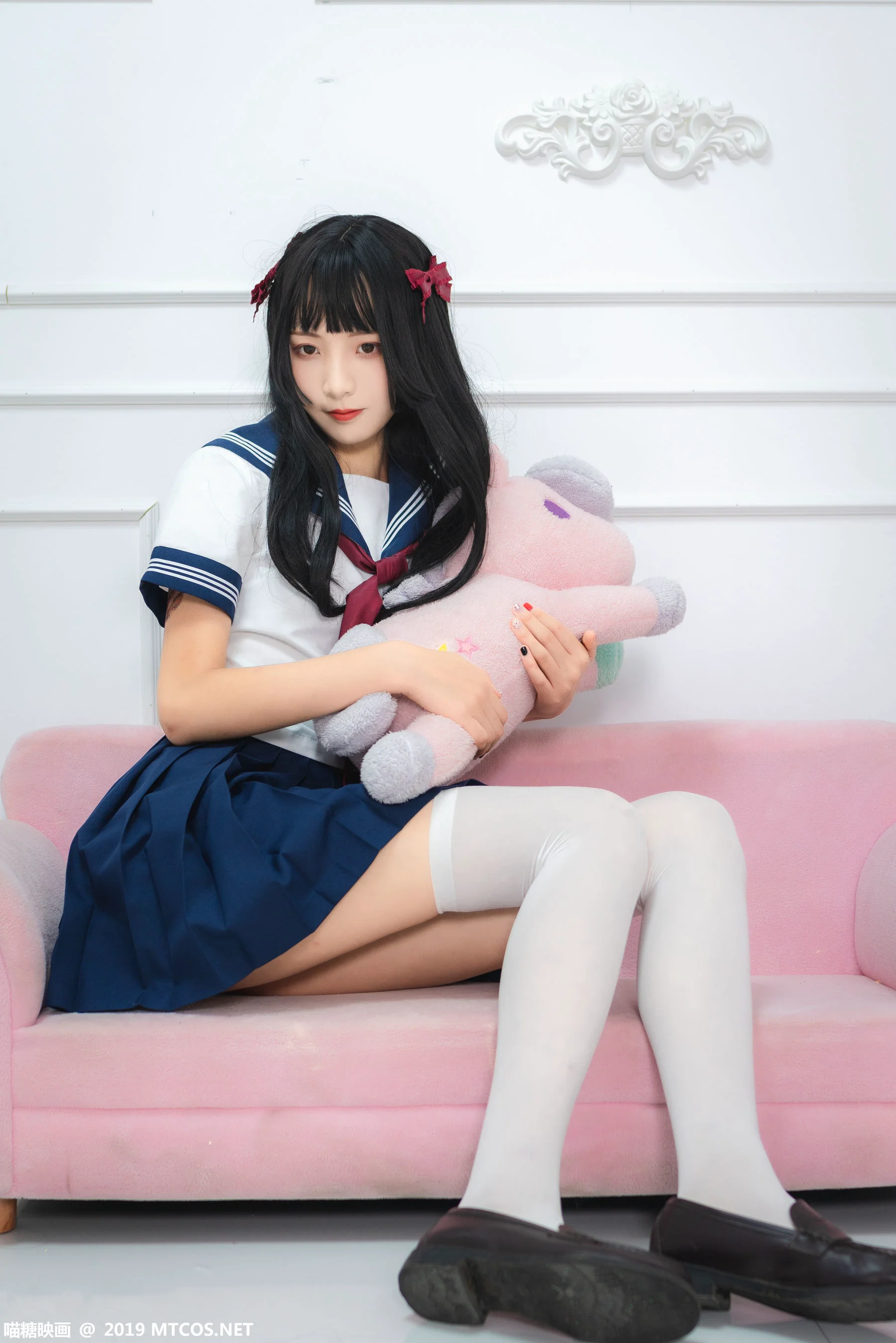 《蓝白水手服少女》 [喵糖映画] VOL.012 写真集 - 爱照片