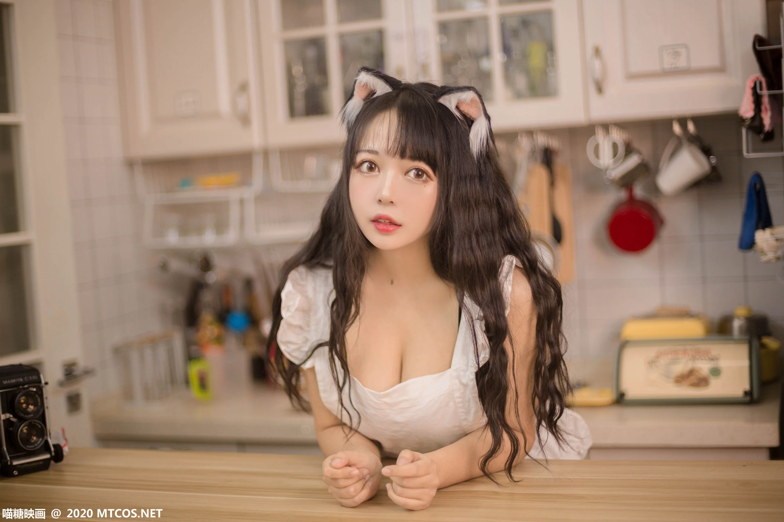 [喵糖映画] VOL.296 厨房猫娘 写真集 - 爱照片