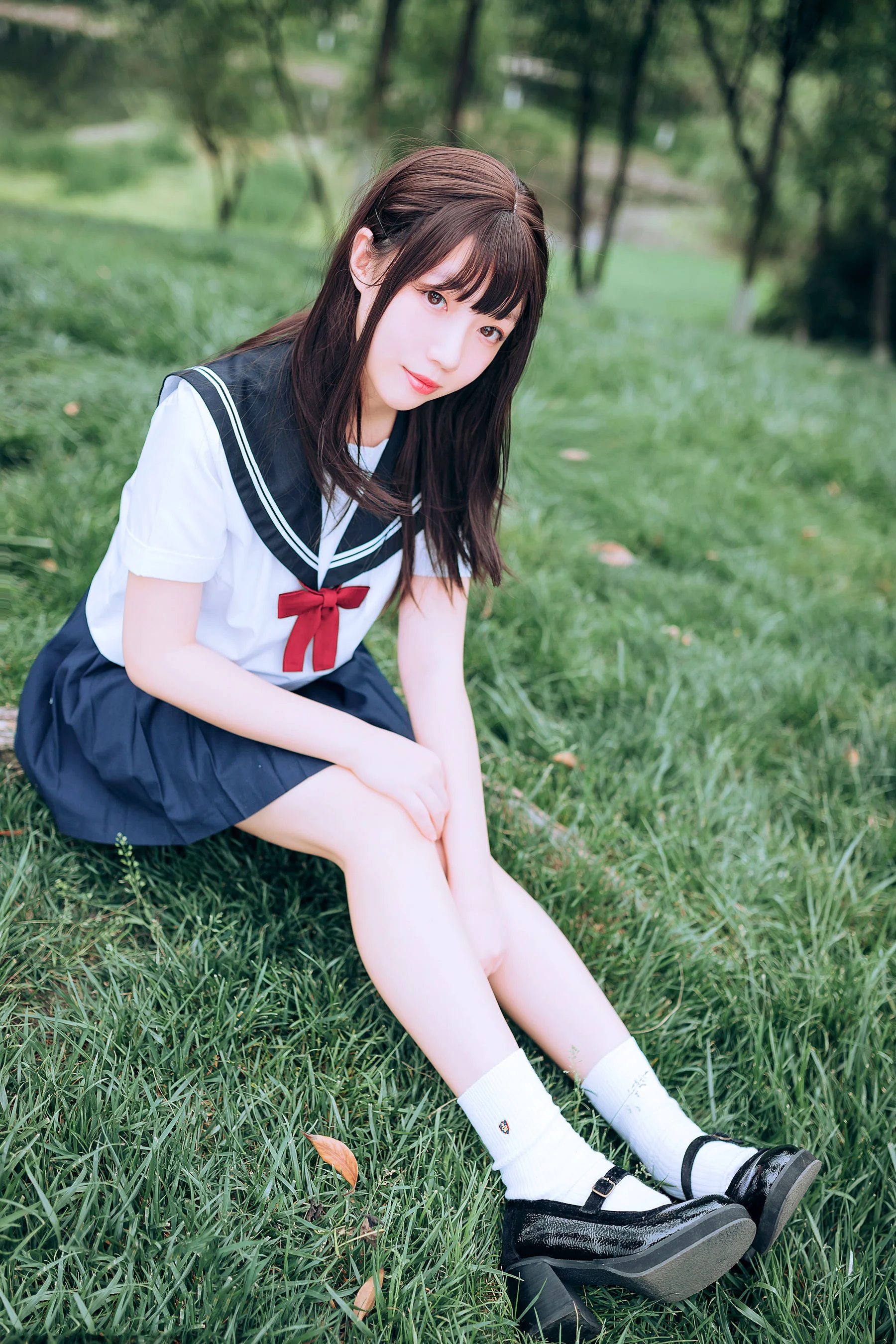 [喵糖映画] VOL.446 绿意JK 写真套图 - 爱照片