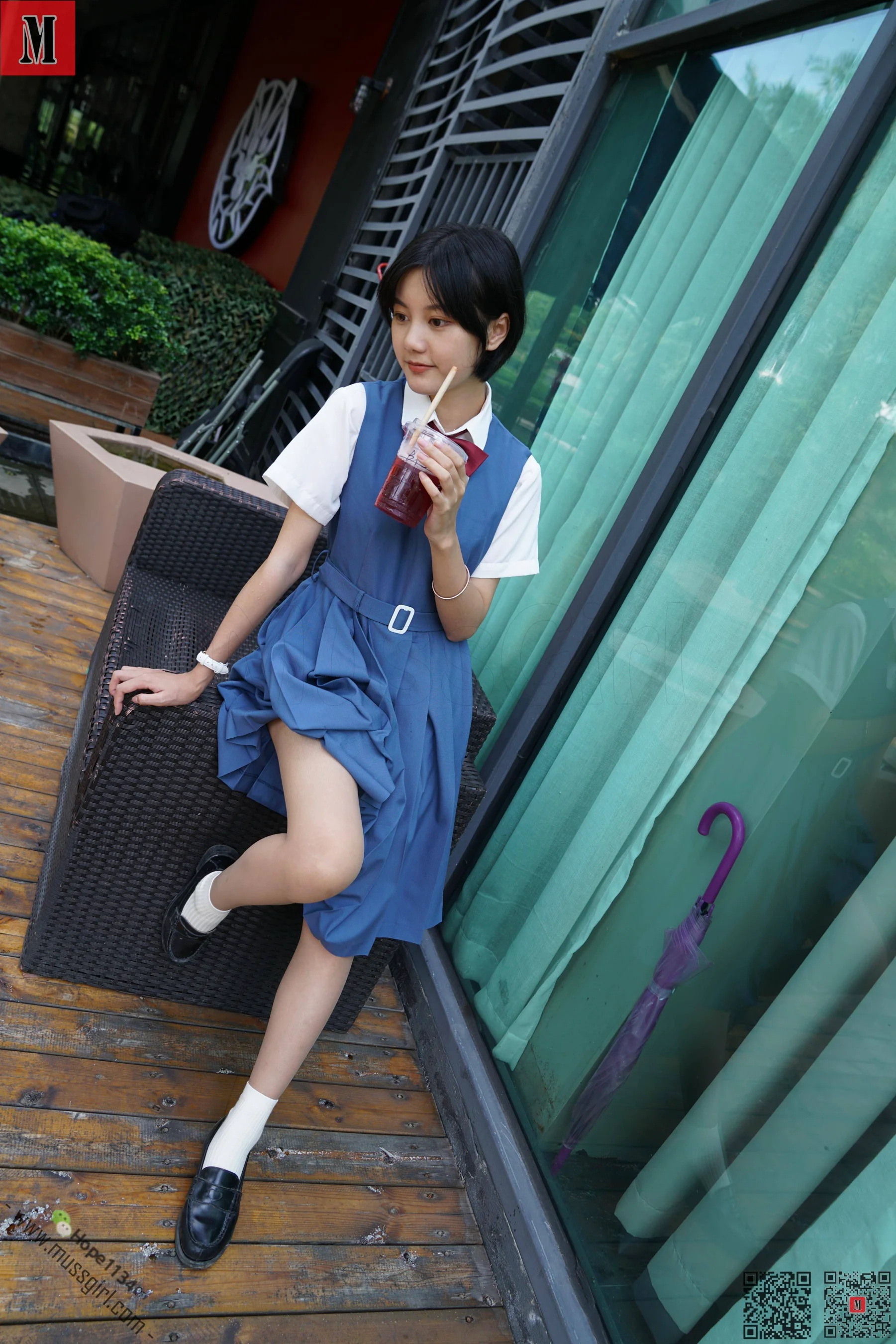 [MussGirl慕丝女郎] No.233 学生制服棉袜112P - 爱照片