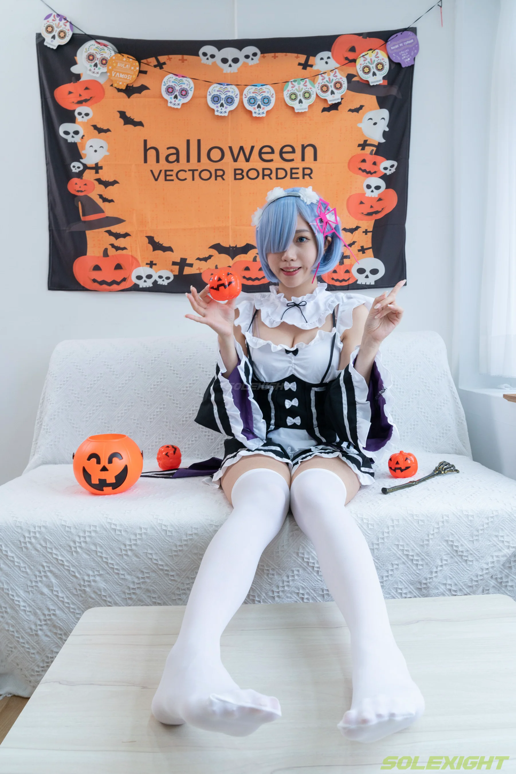 [SOLEXIGHT] 030 Neko-Socks（COS蕾姆、白丝、美足、踩物） - 爱照片