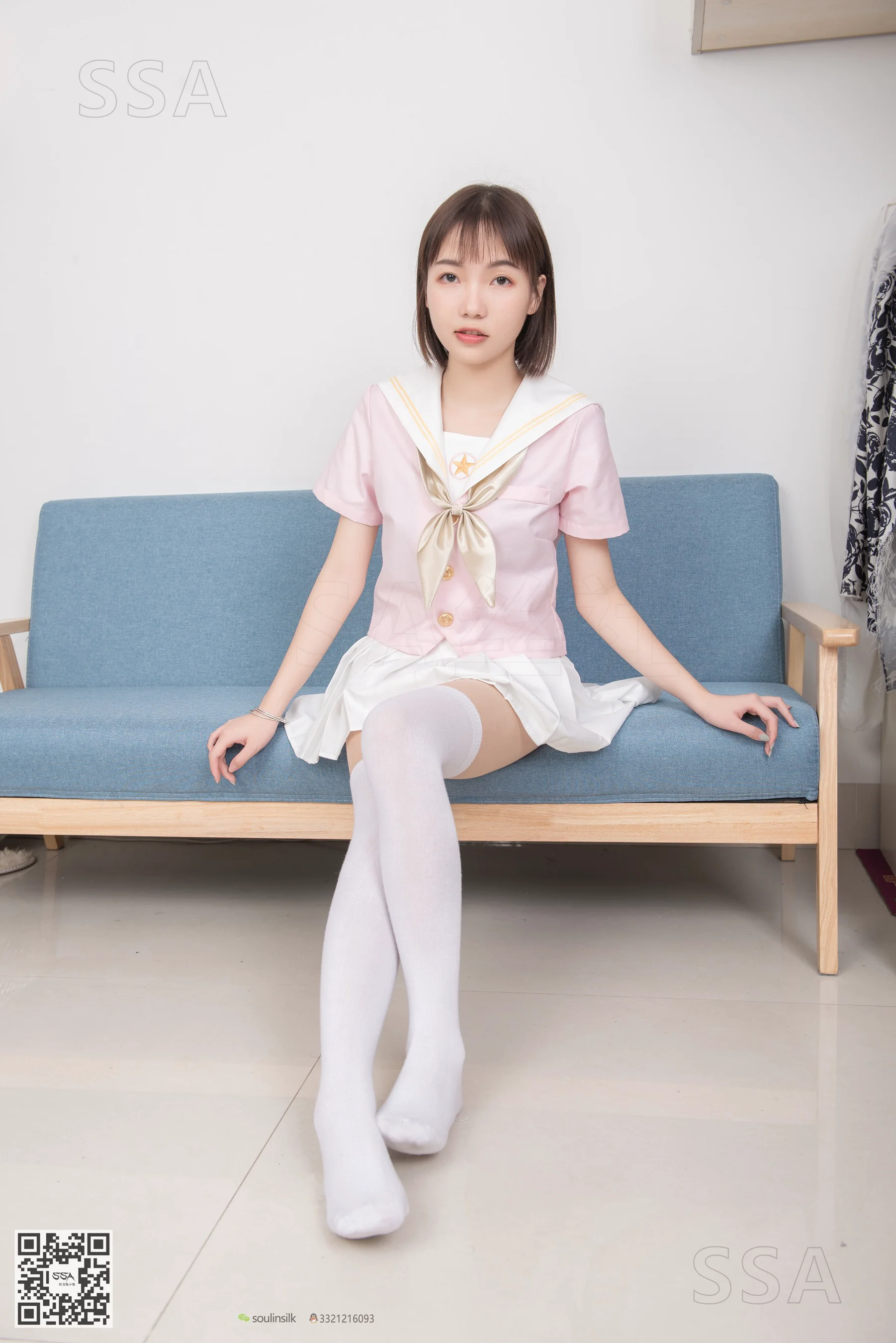 [SSA丝社] No.162 桃子 – 粉色JK制服 - 爱照片