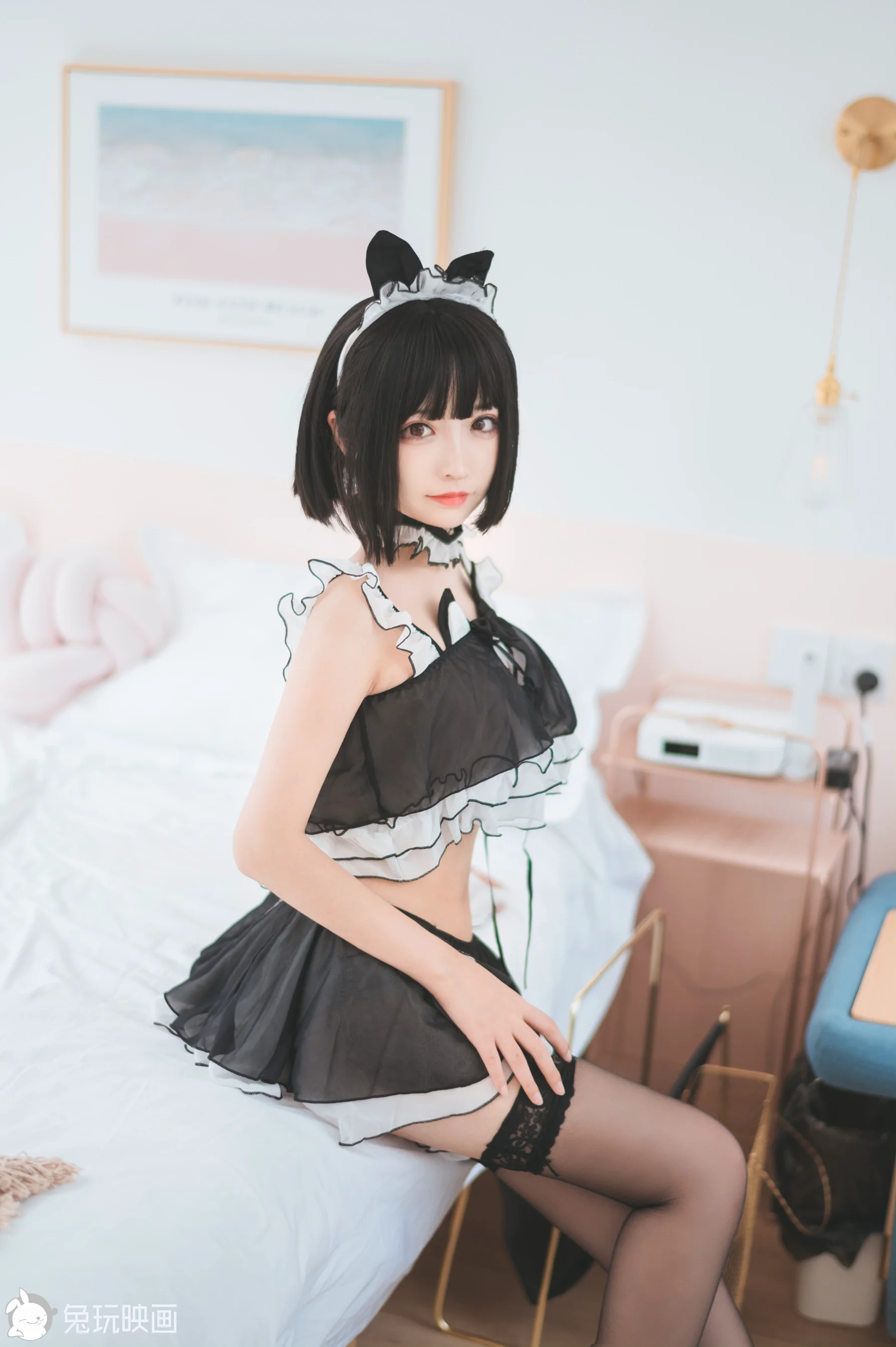 [兔玩印画] VOL.055 黑丝猫耳 - 爱照片