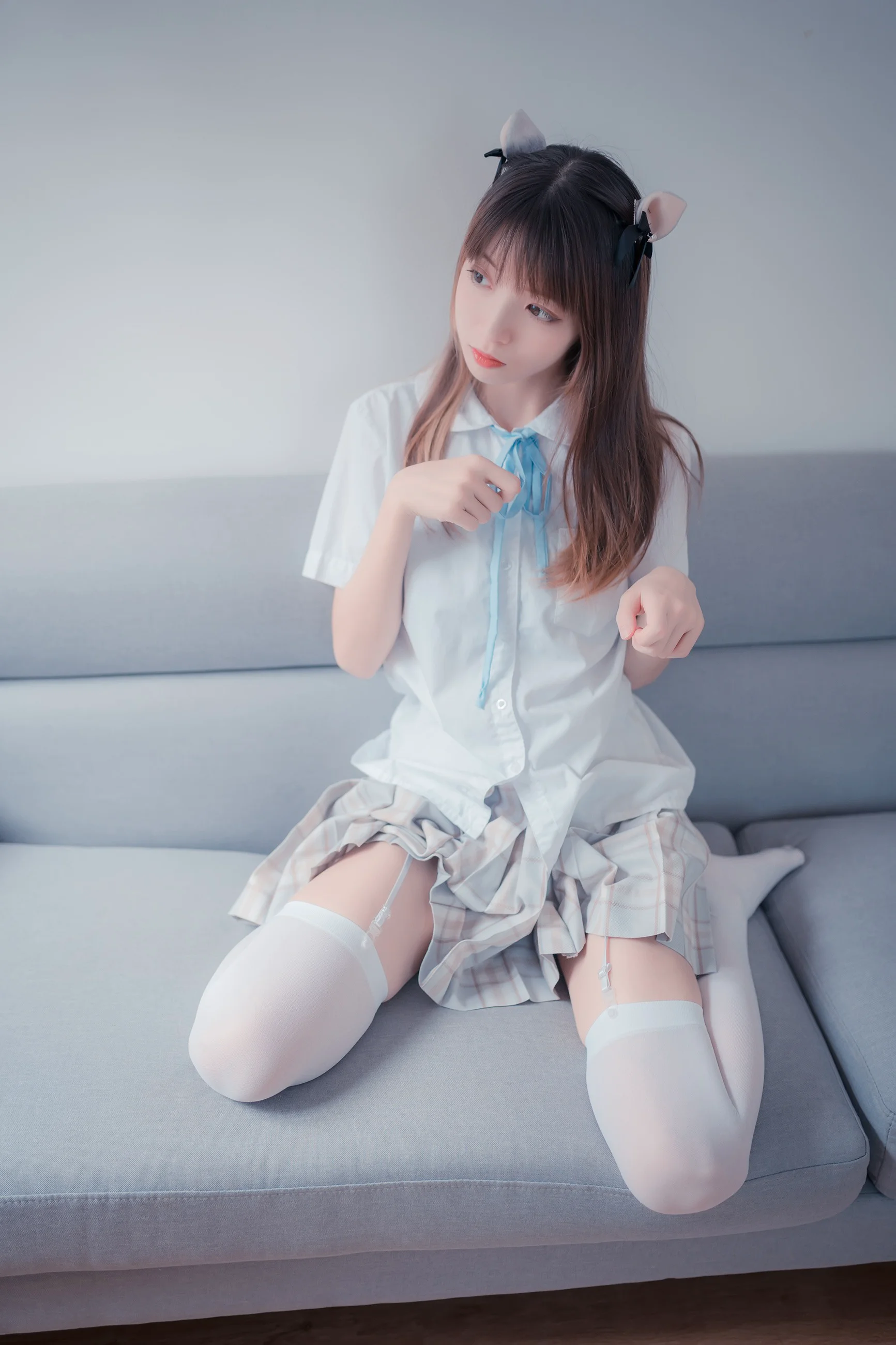 [兔玩印画凡品] No.048 沙发上的jk少女 - 爱照片