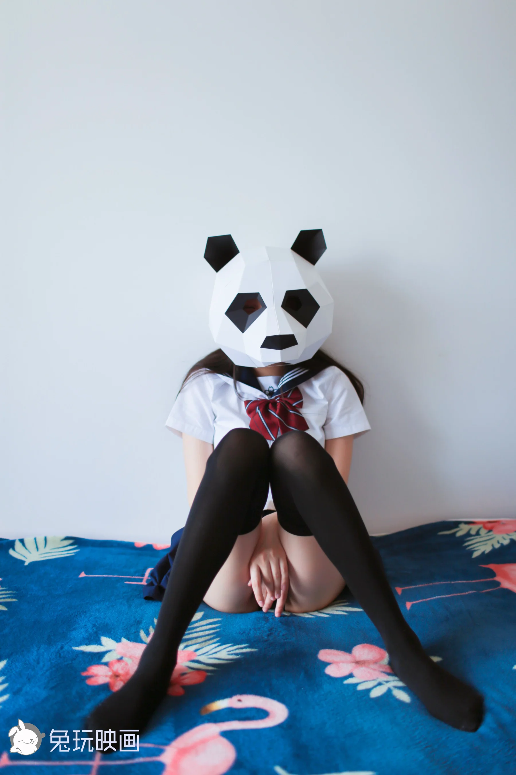 [兔玩印画] B85.008 熊猫黑丝少女 - 爱照片