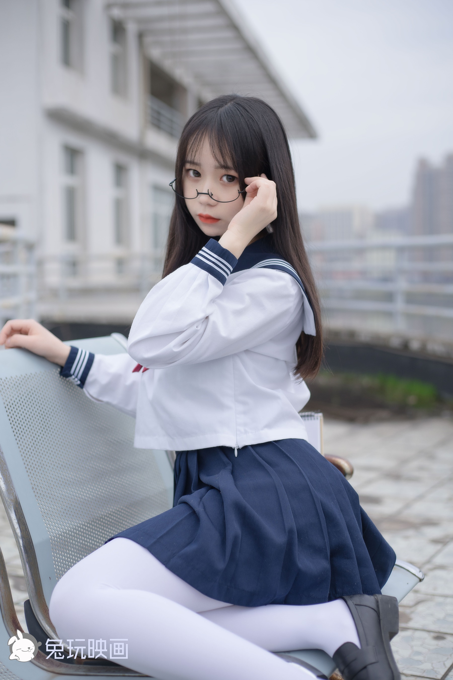 [兔玩印画] B99.007 喵喵的白丝水手服 - 爱照片