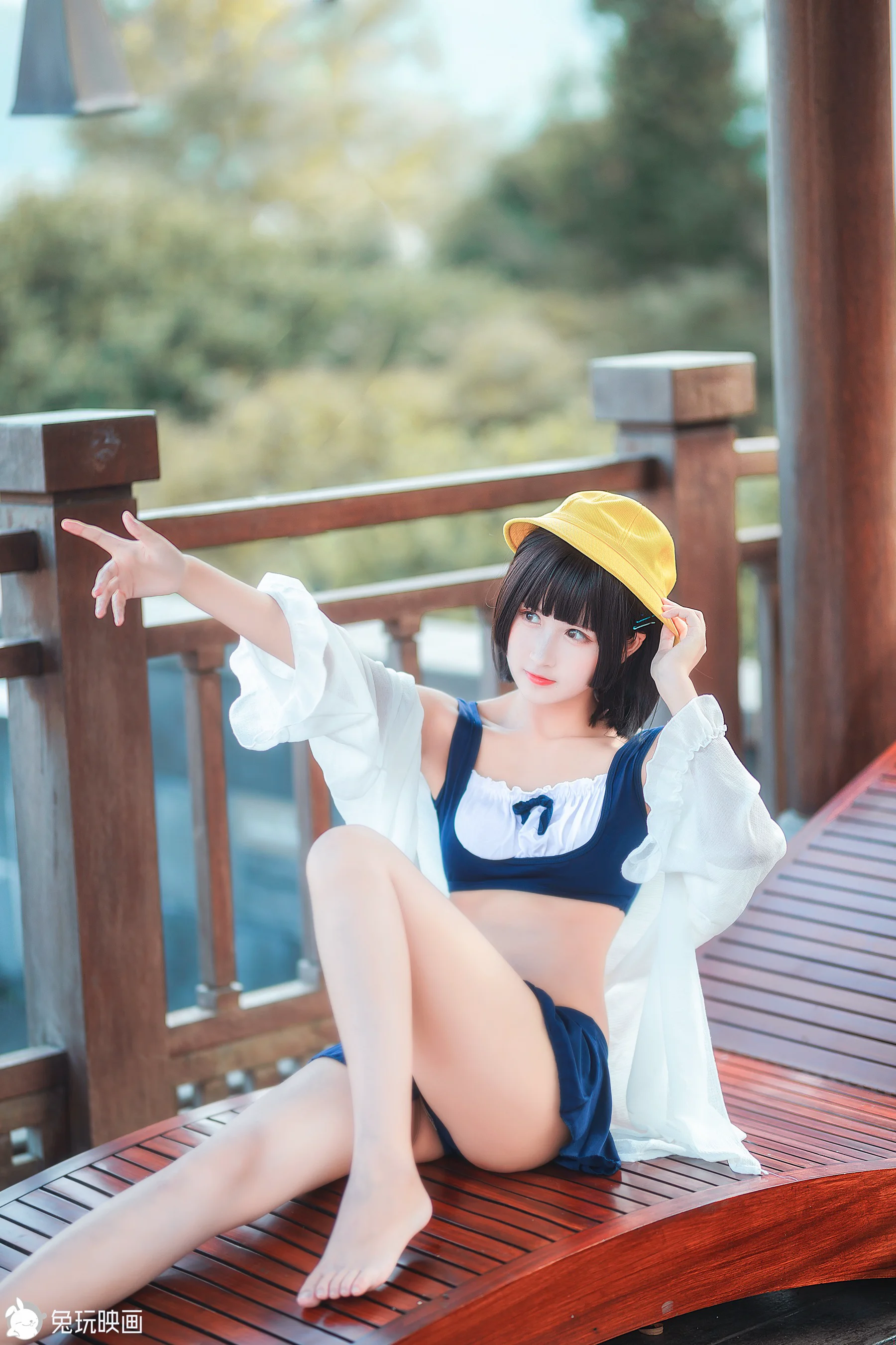 [兔玩映画] 夏日泳装 Vol.041 小黄帽 - 爱照片