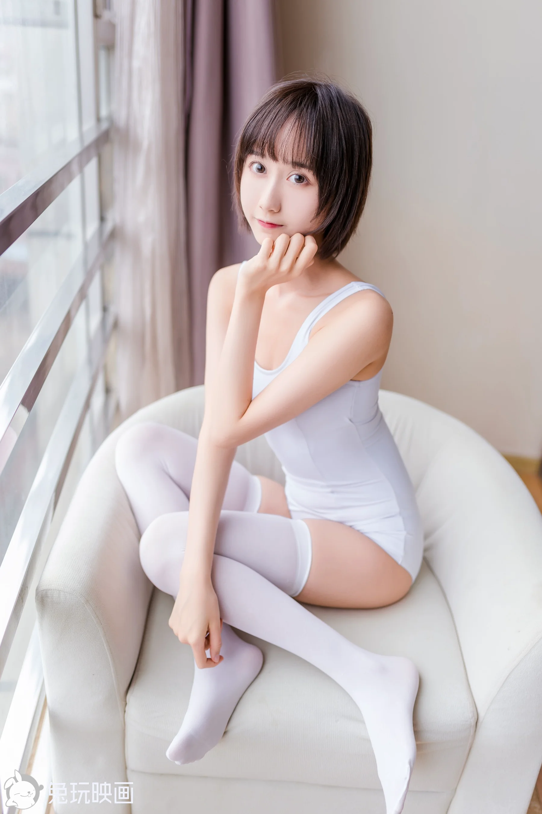 [兔玩映画] 夏日泳装 Vol.057 短发女孩 - 爱照片