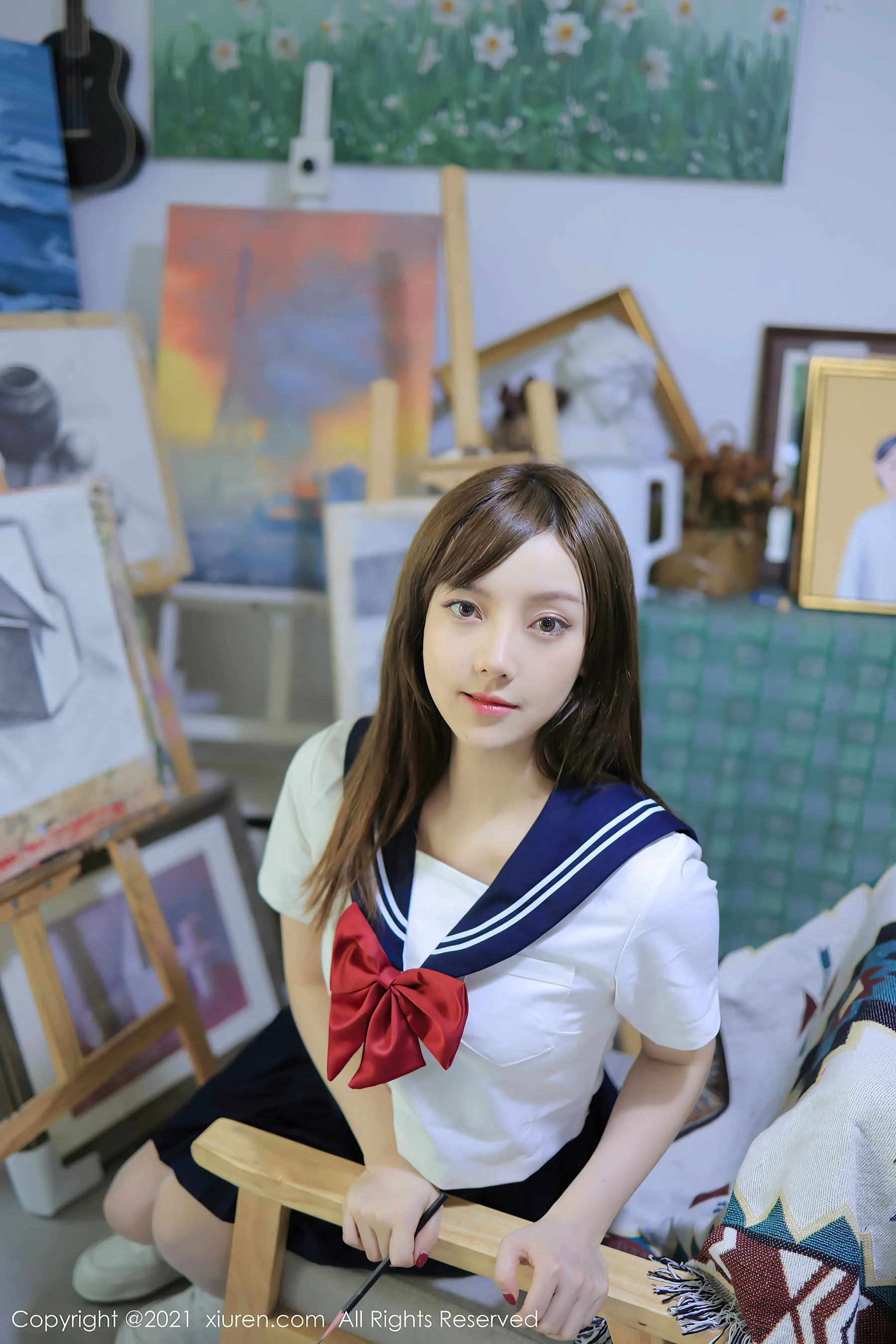 [秀人XiuRen] No.3963 豆瓣酱 – 清纯不失姓感魅力的校园制服系列 - 爱照片