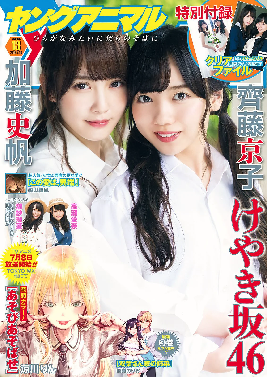 齊藤京子 加藤史帆 高瀬愛奈 潮紗理菜 [Young Animal] 2018年No.13 写真杂志 - 爱照片