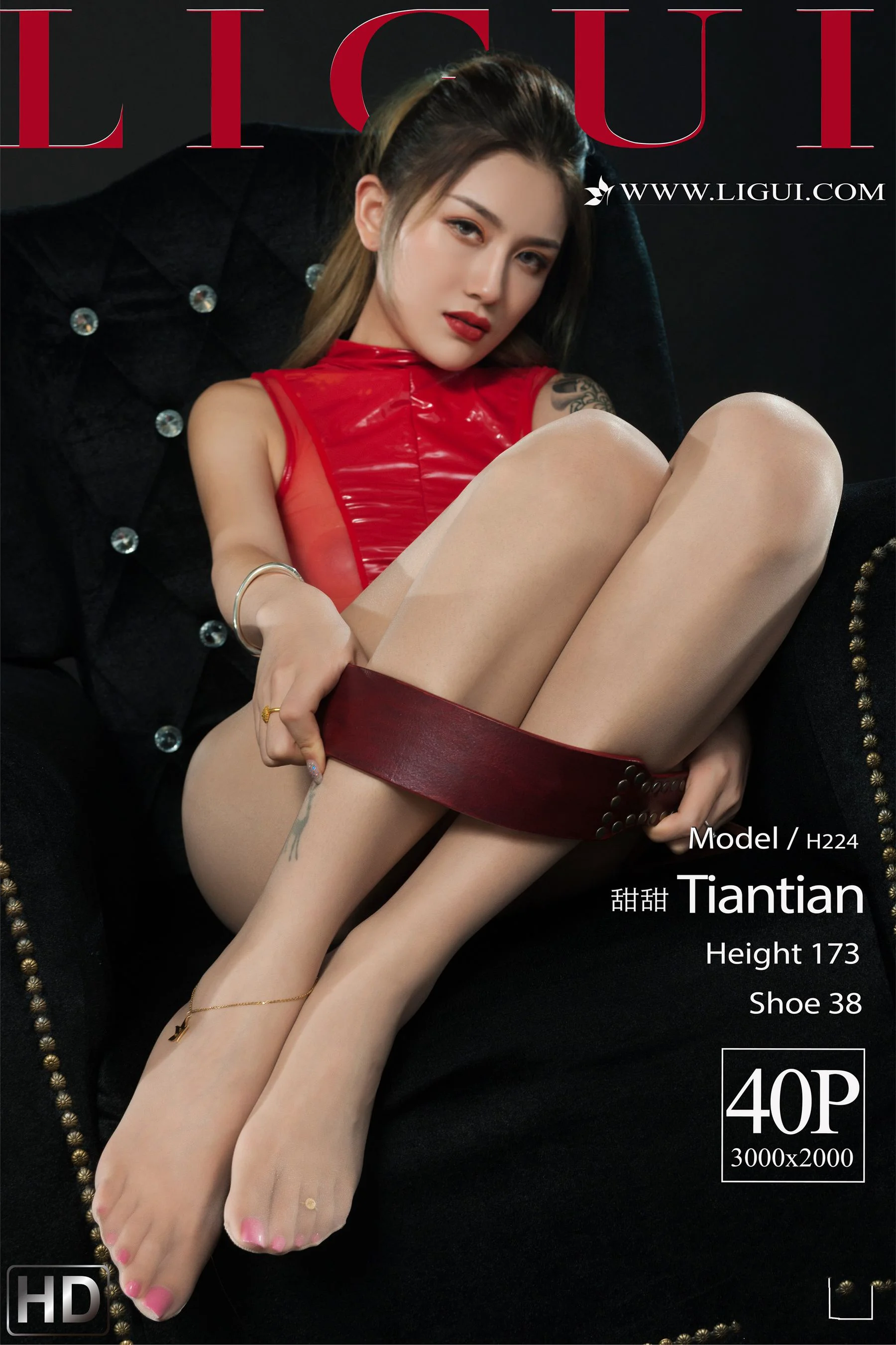 [丽柜Ligui] Model 甜甜 《欲孽红莲》 美腿丝袜写真 - 爱照片