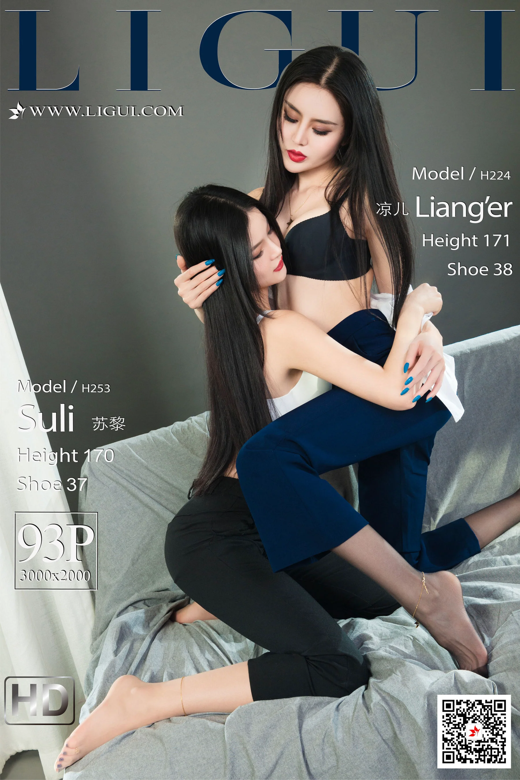 [丽柜Ligui] 凉儿&苏黎 《双生花-欲望香丝》 丝袜写真 - 爱照片