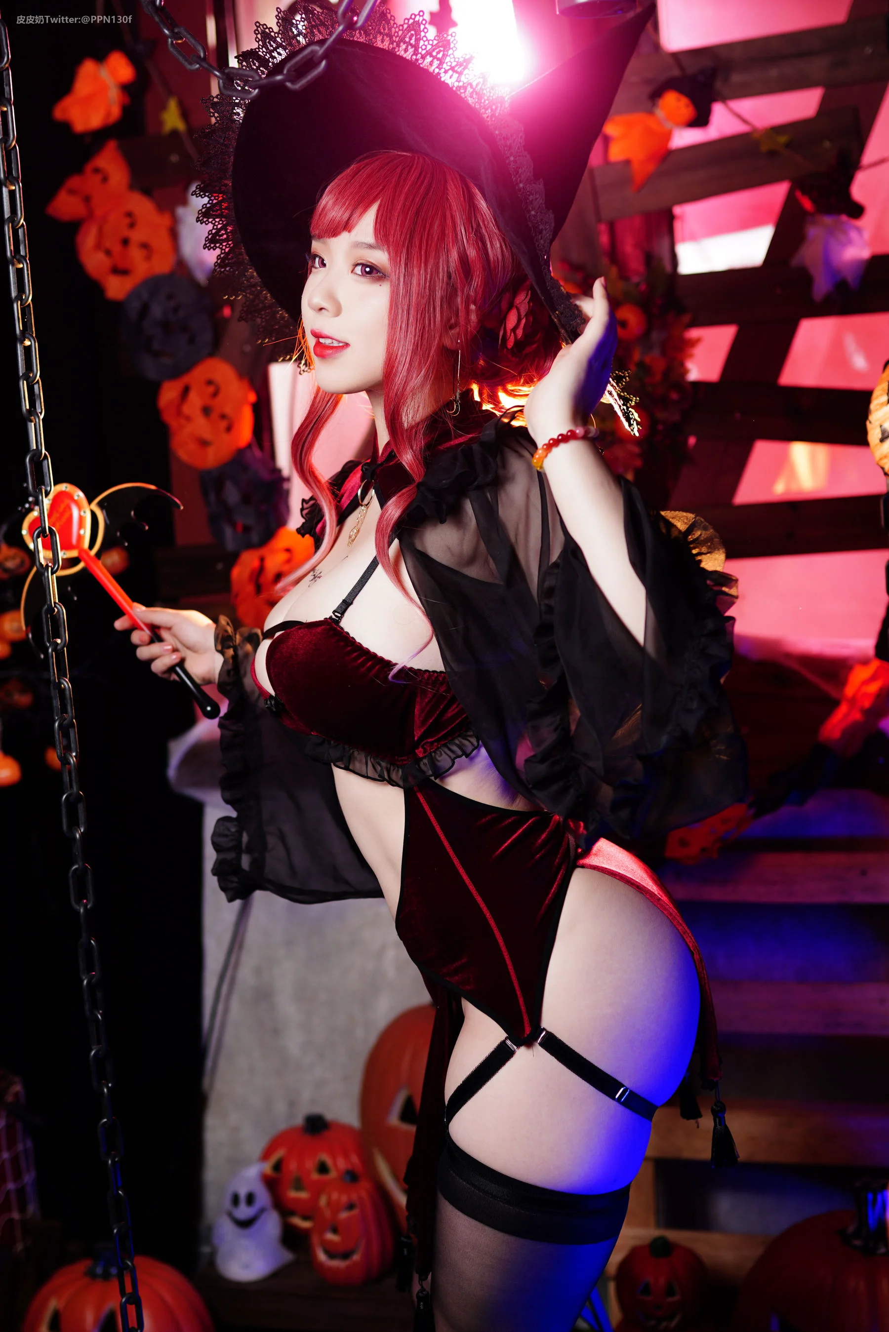[福利COS] 皮皮奶可可爱了啦 – 万圣节女巫 - 爱照片