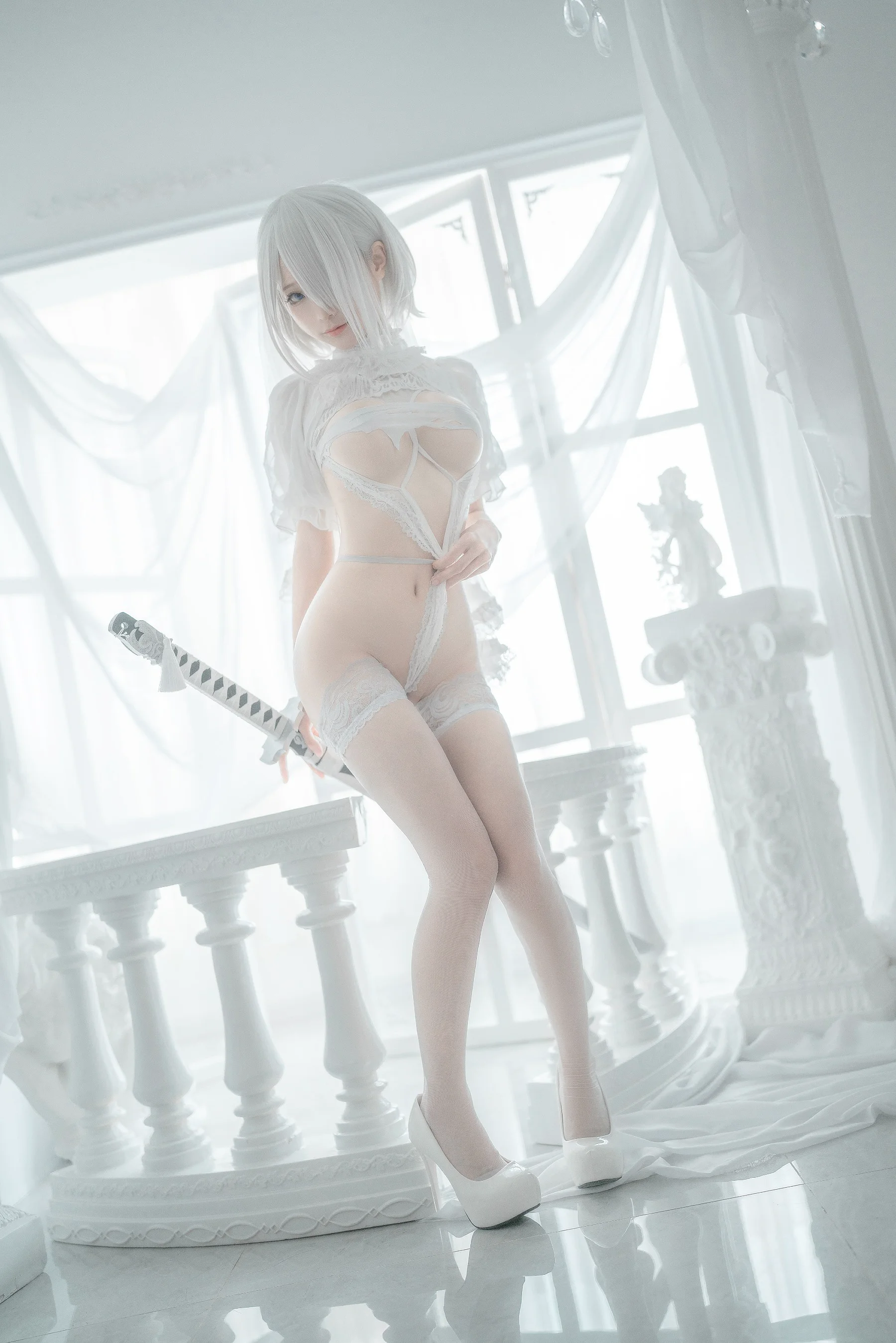 蠢沫沫 2B-白婚纱 - 爱照片