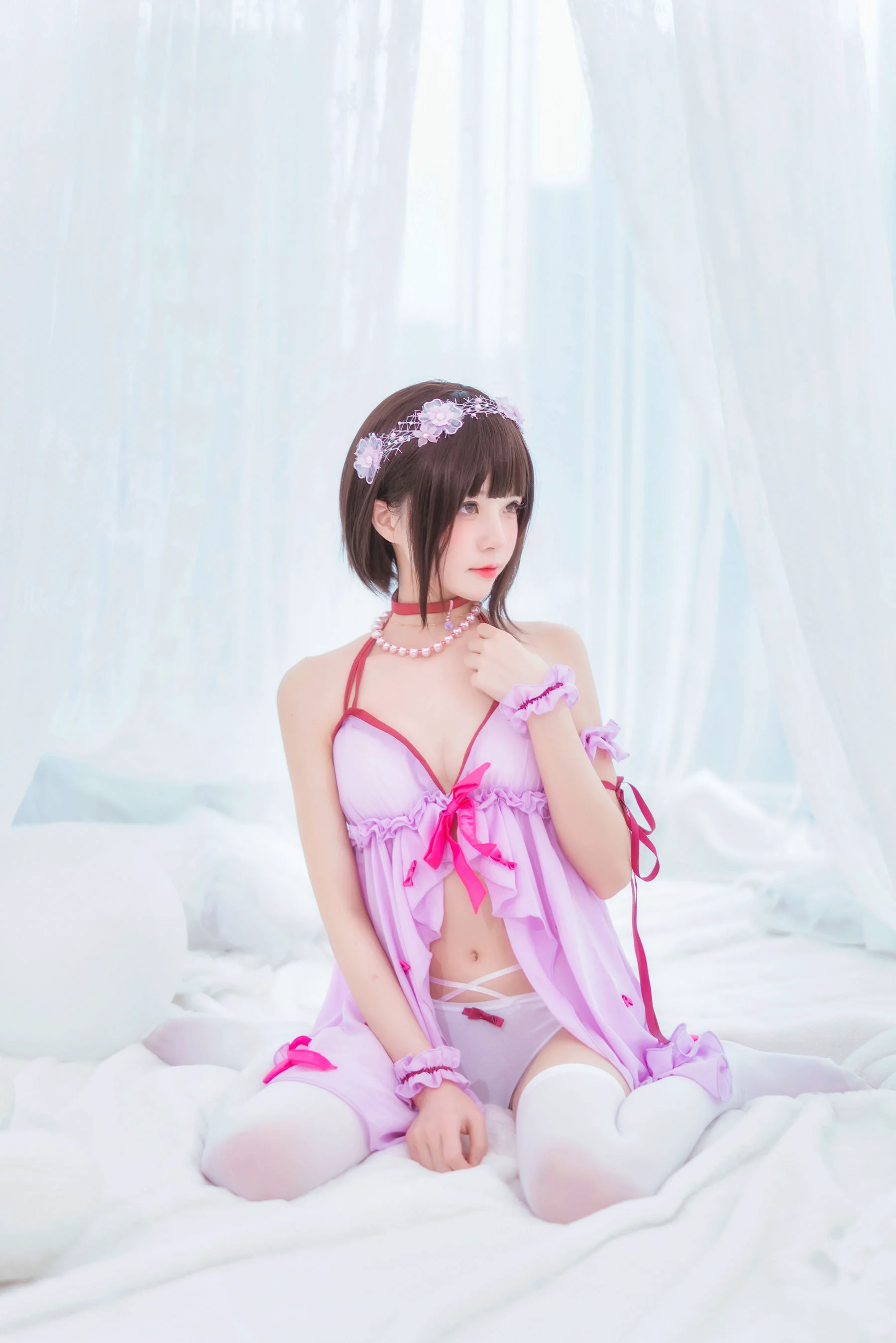 桜桃喵《(加藤惠)小睡裙》 [萝莉COS] 写真集 - 爱照片