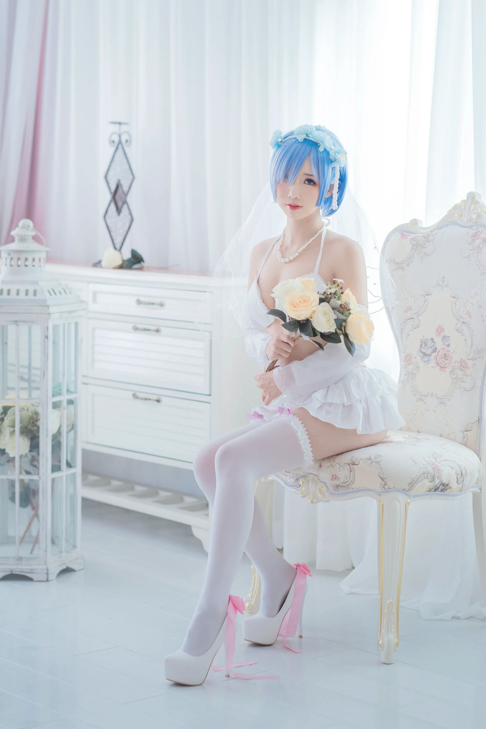 面饼仙儿《花嫁蕾姆》 [萝莉COS] 写真集 - 爱照片