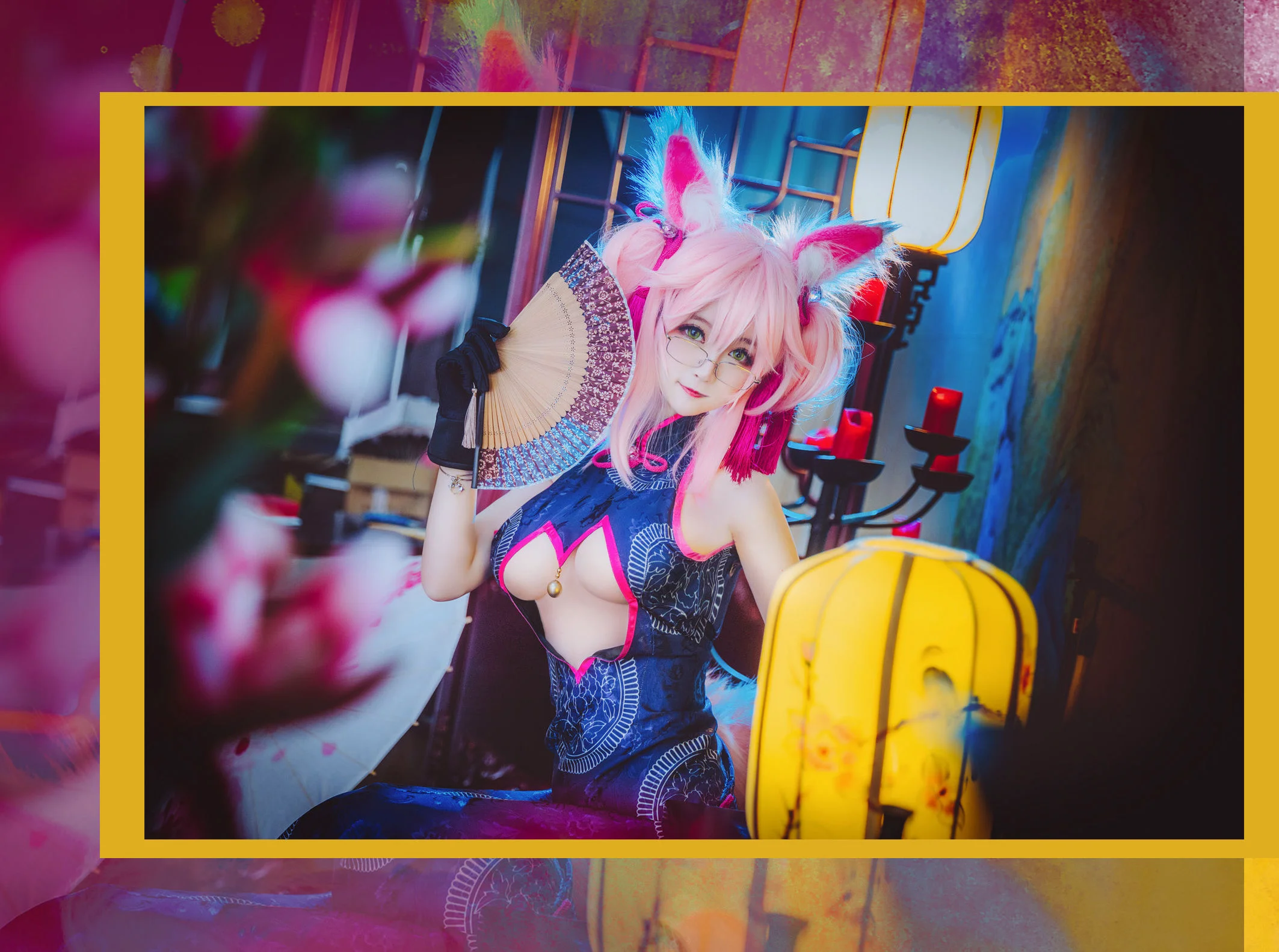 [Cosplay] 萌宠博主yui金鱼 – 旗袍 玉藻前 - 爱照片