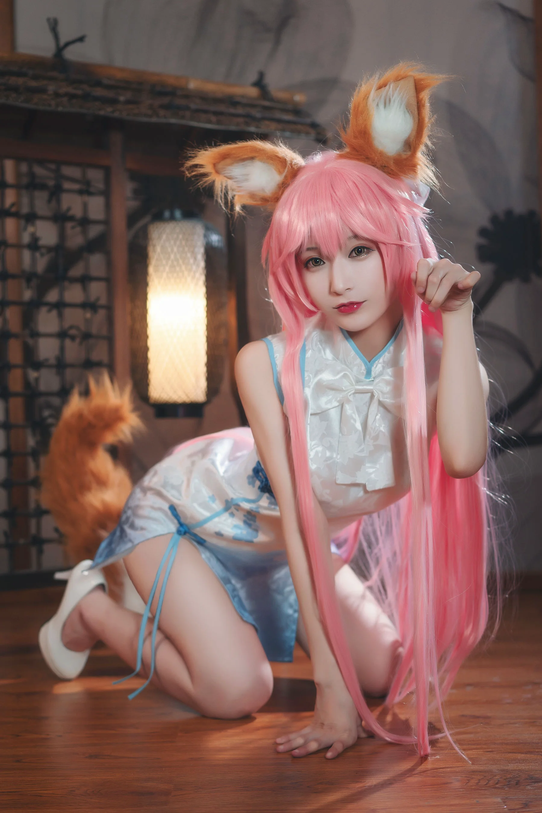 [Cosplay] 动漫博主铁板烧鬼舞w – 玉藻前 旗袍 写真集 - 爱照片