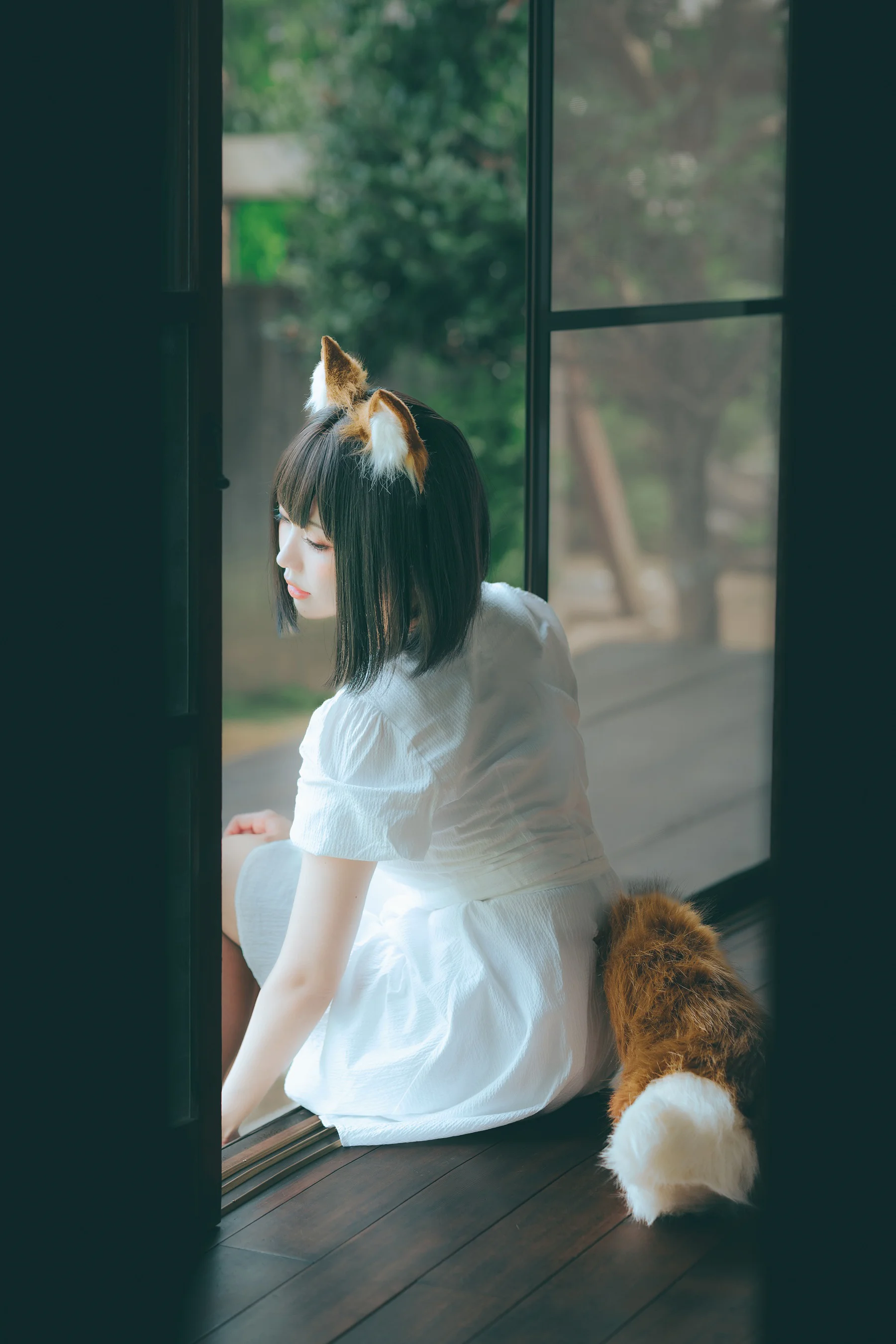 ElyEE子 – 23.July B-Dongitsune ~White dress 白洋裝狐少女 - 爱照片