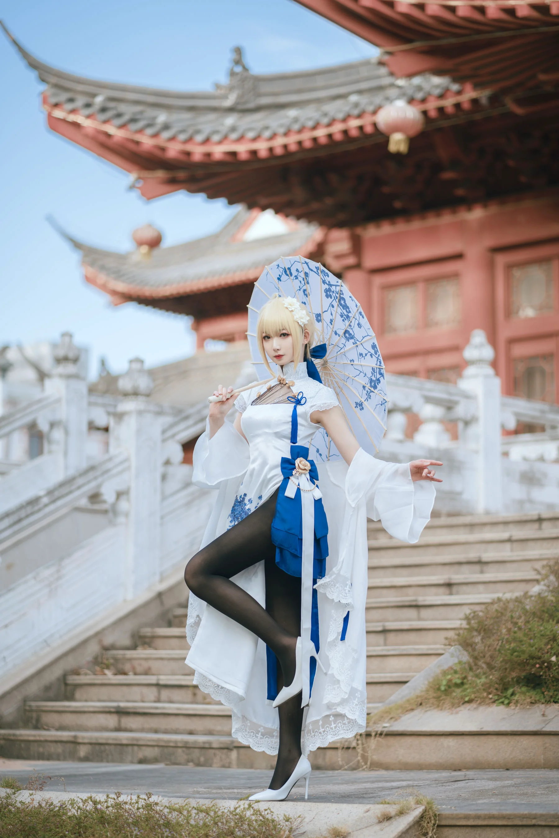 [网红COSER写真] 动漫博主封疆疆v – saber 旗袍 套图 - 爱照片