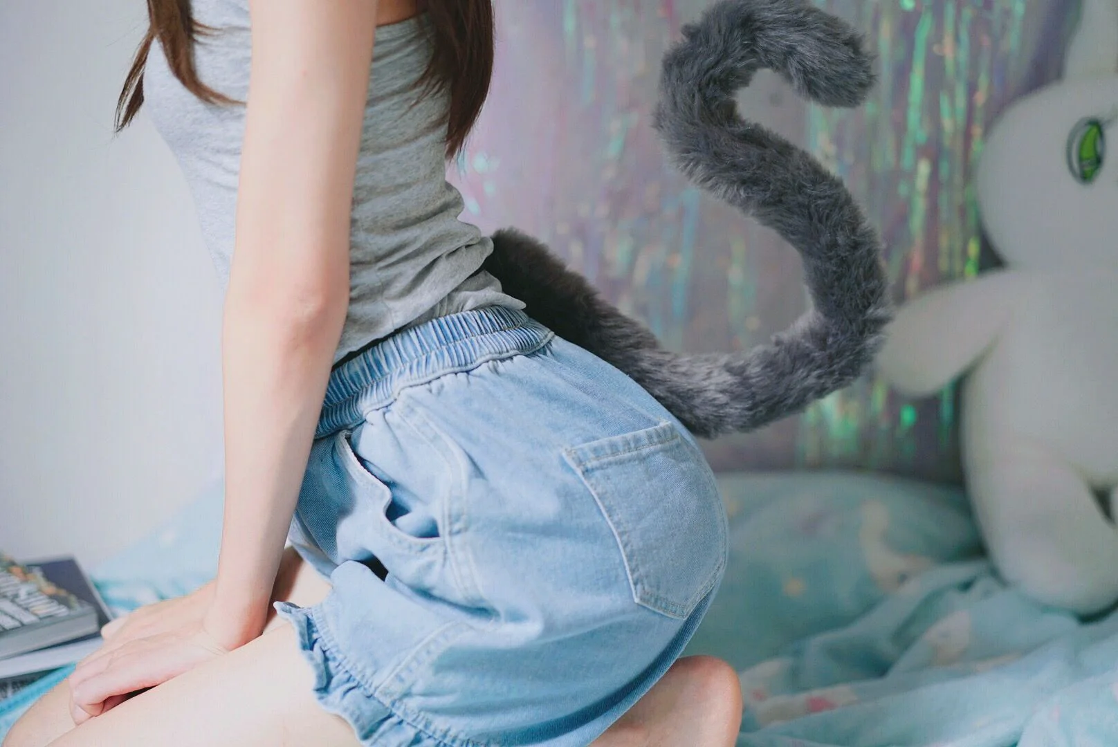 [网红COSER写真] 萌妹子眼酱大魔王w – 灰尾猫系 - 爱照片