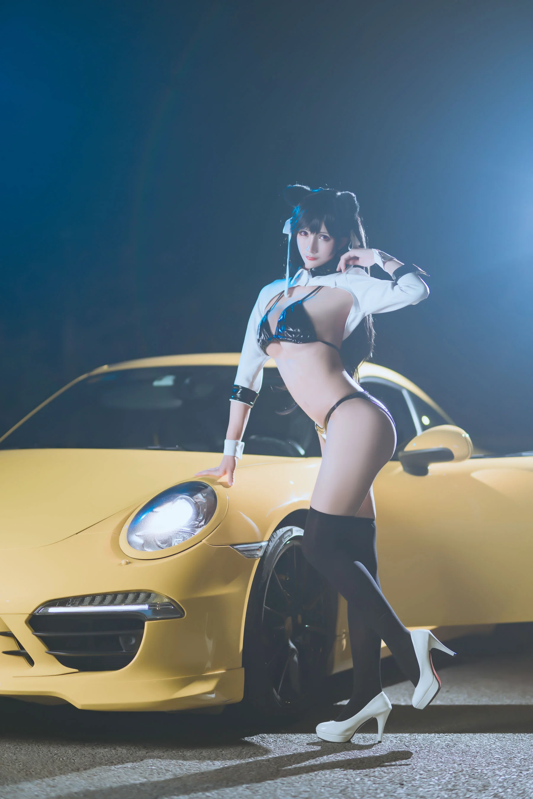 [网红COSER] 动漫博主雅祈 – 碧蓝航线赛车爱宕 写真套图 - 爱照片