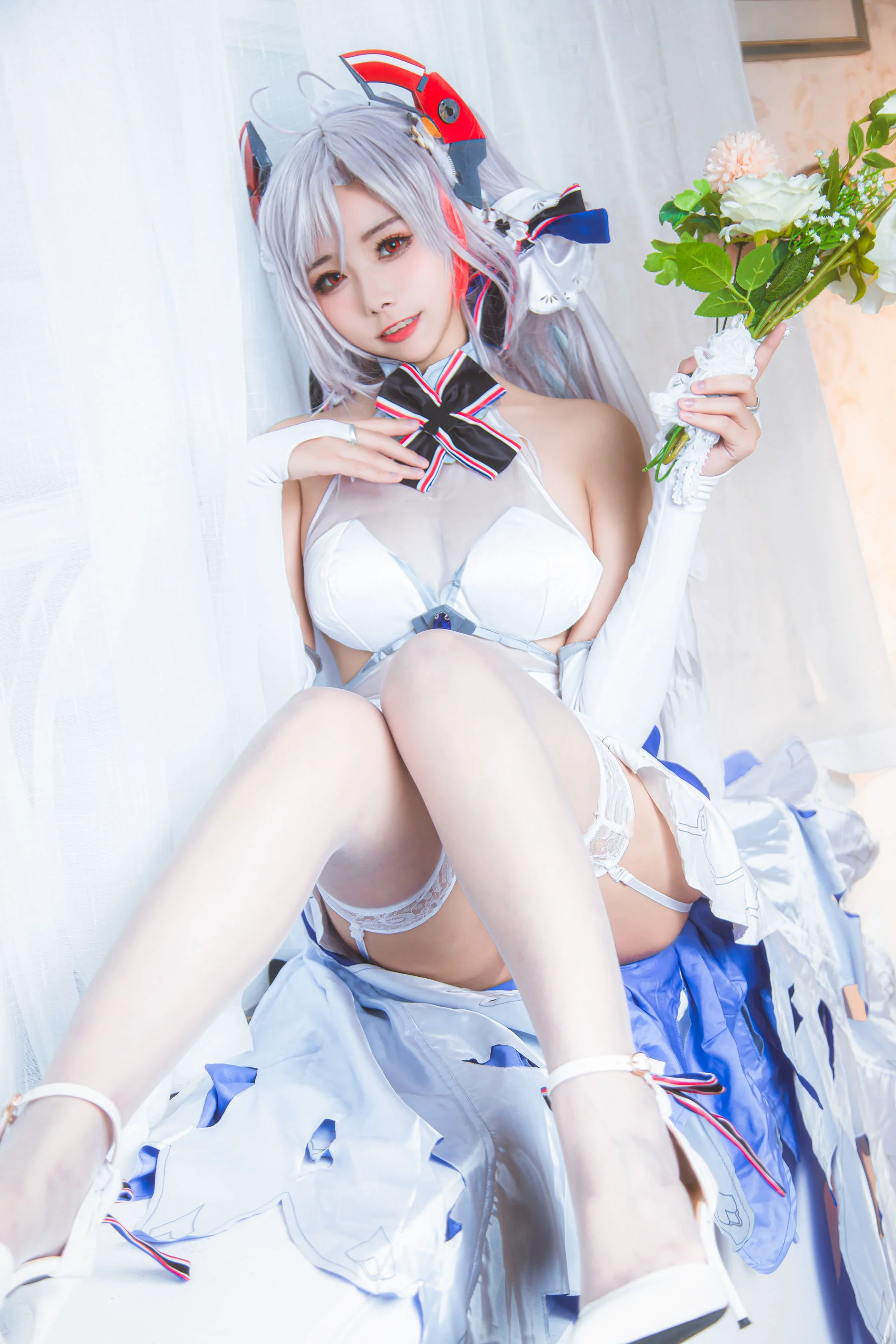 微博妹子Momoko葵葵 – 欧根之花嫁 写真套图 - 爱照片