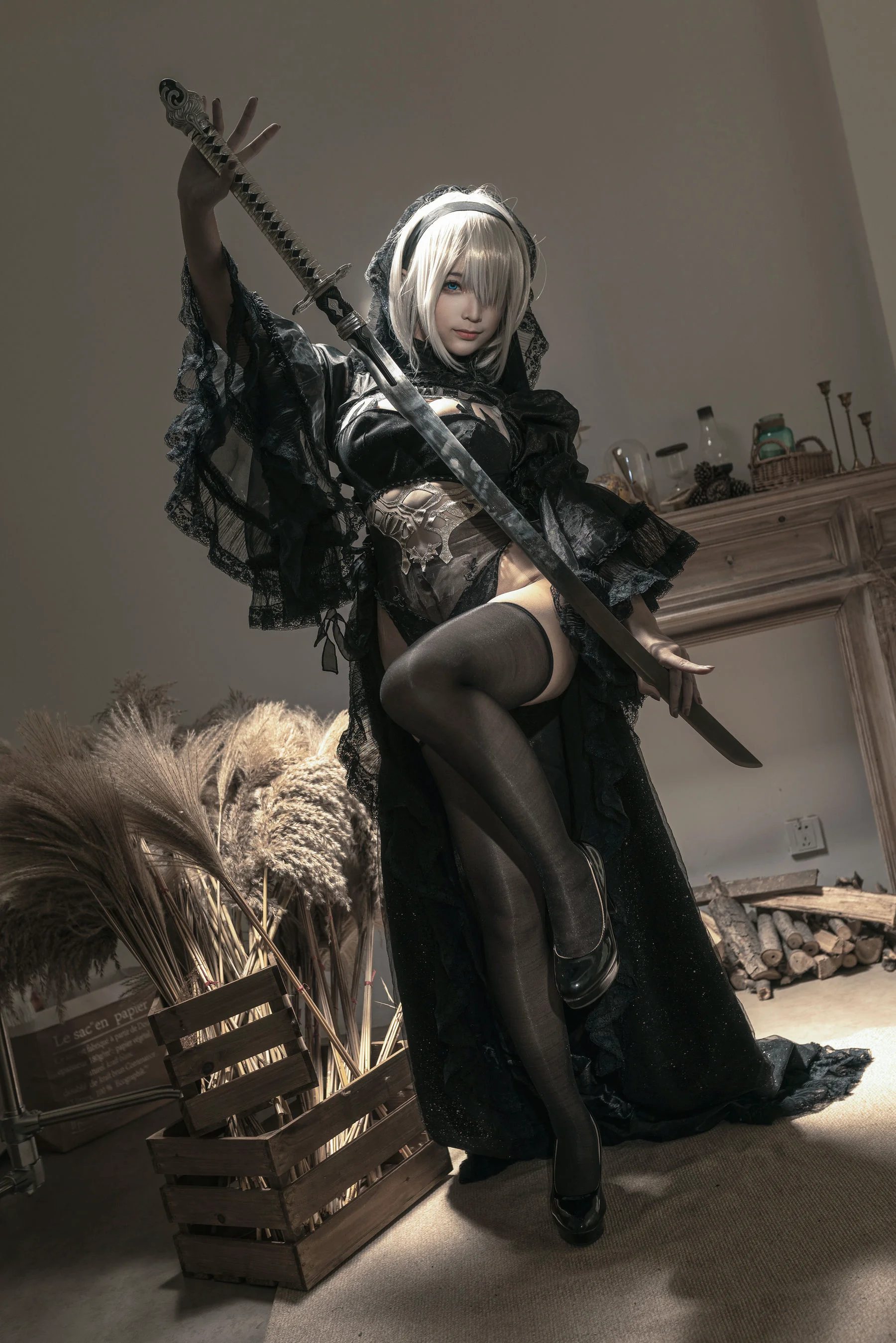 [Cosplay] 蠢沫沫 – 尼尔纪元 黑花嫁 写真套图 - 爱照片