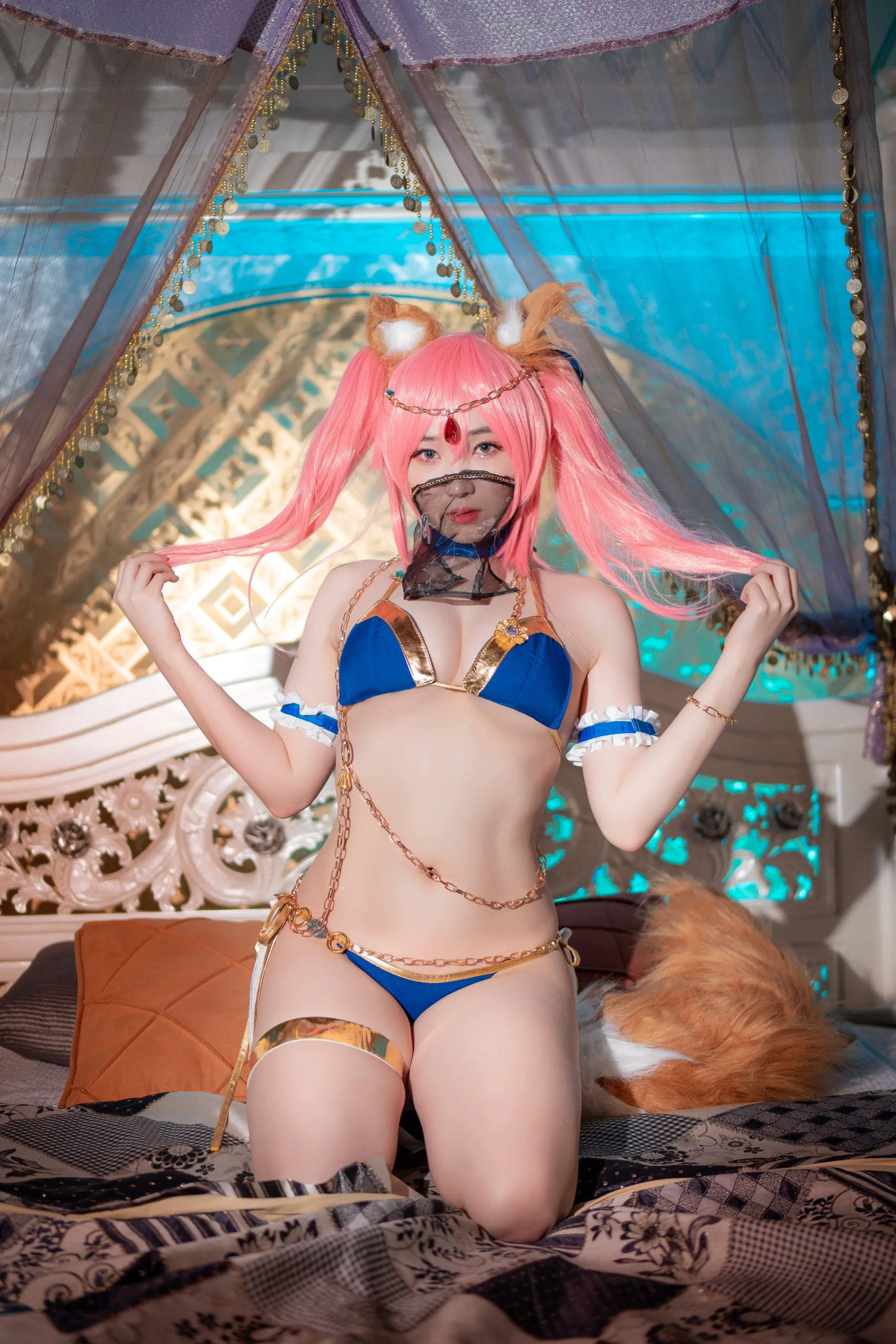 CreamSoda – Bambi (밤비) – Cosplay Tamamo + Kama (FGO) - 爱照片
