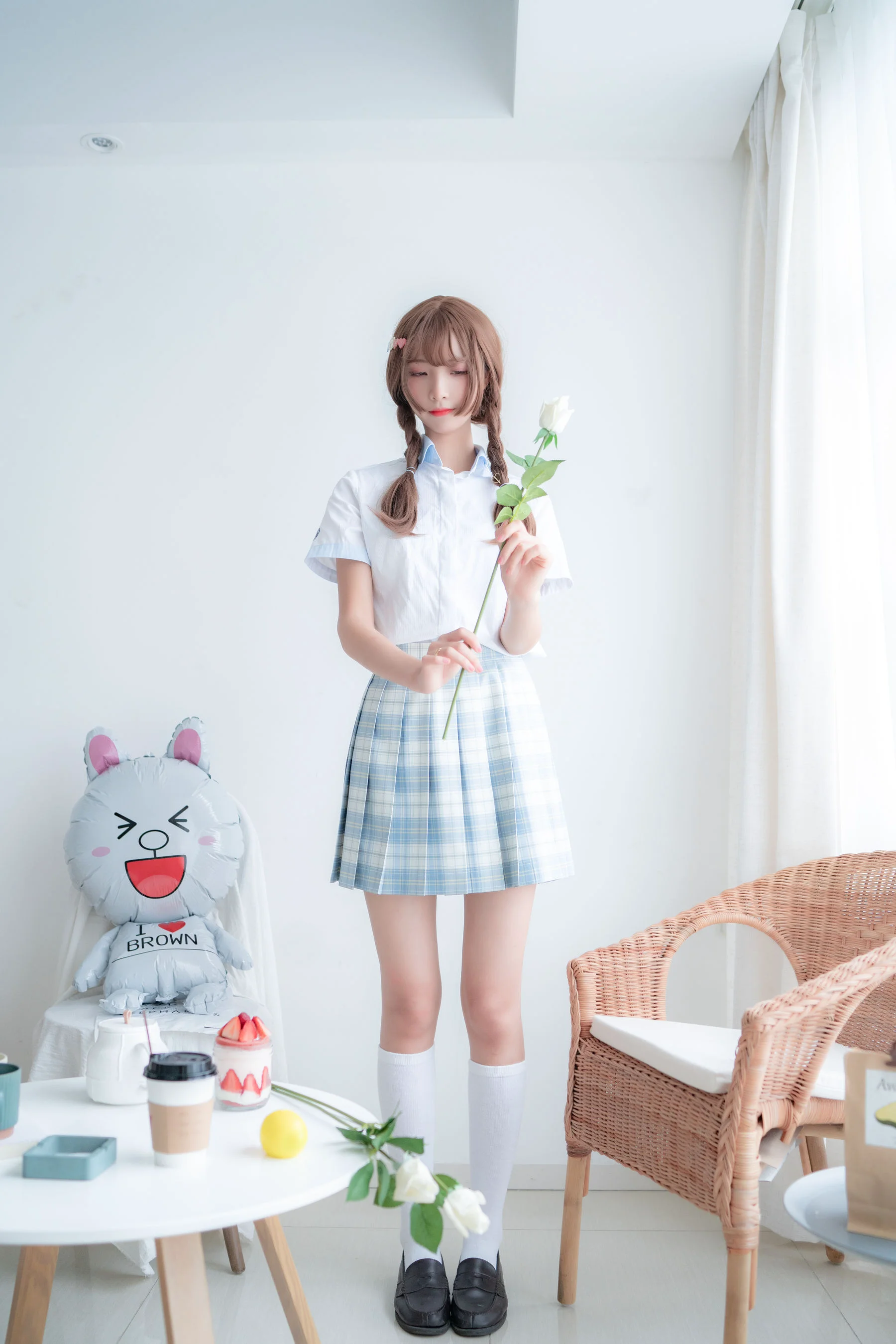 Coplayer西瓜 《民宿私房淡蓝JK》 写真集 - 爱照片
