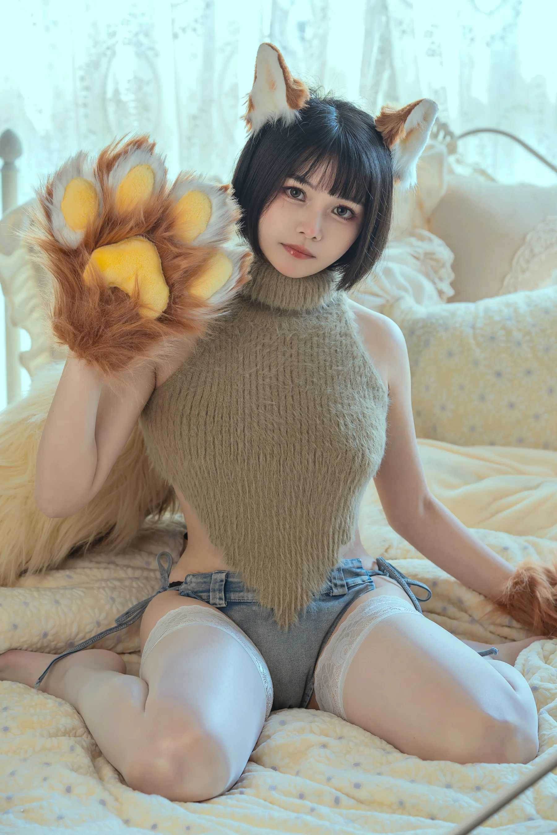 可爱性感COS@七月喵子 – 幻想兽娘集日食 牙牙 - 爱照片
