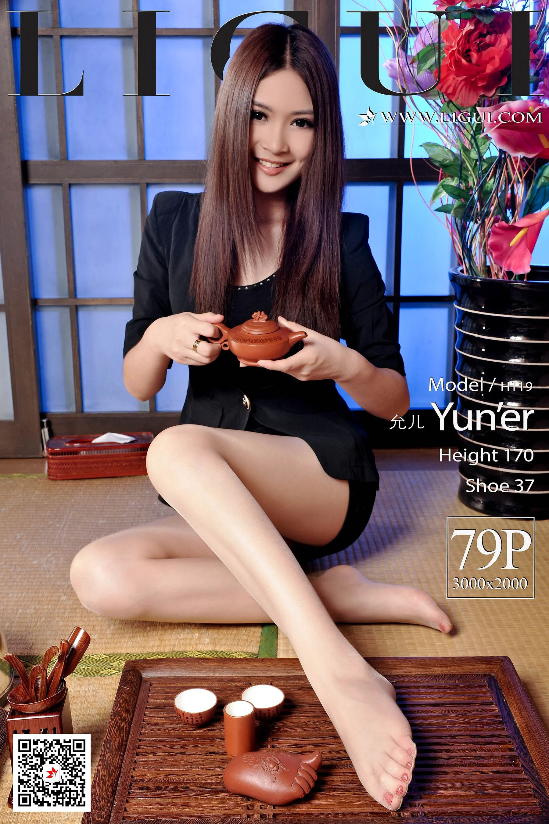 [丽柜Ligui] 网络丽人 Model 允儿 – 茶艺丝足女郎 - 爱照片