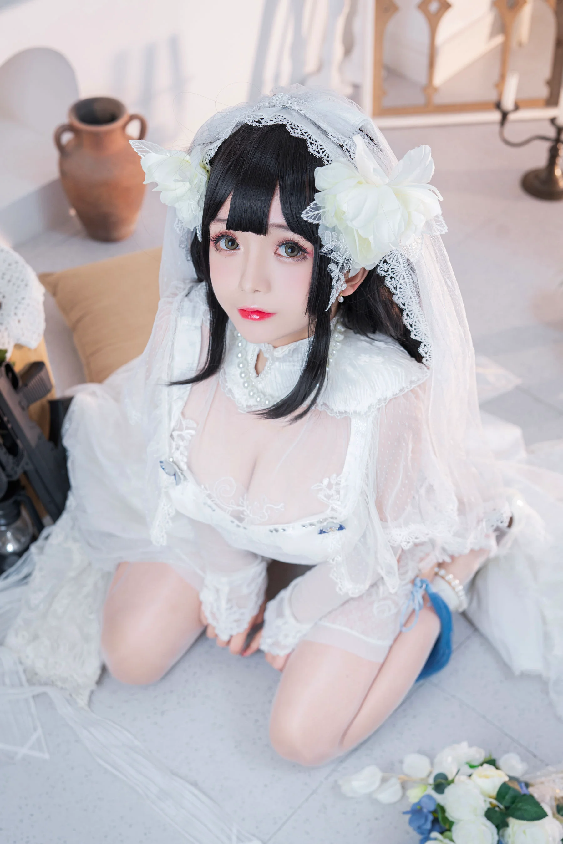 [福利COS] 松本甜奈姣 – 95式婚纱 - 爱照片