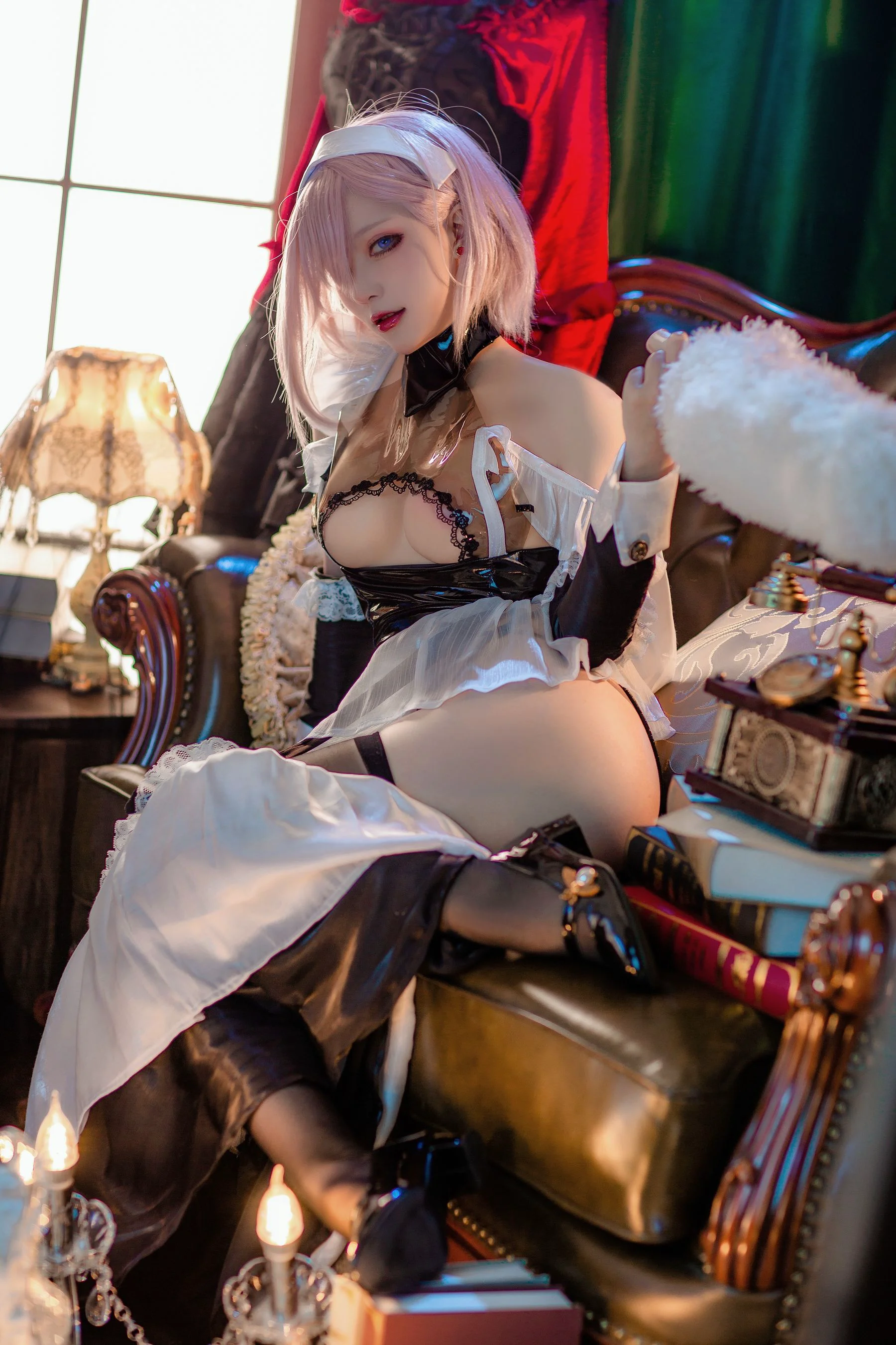 [网红COSER写真] 起司块wii – 宫本武藏 女仆 - 爱照片