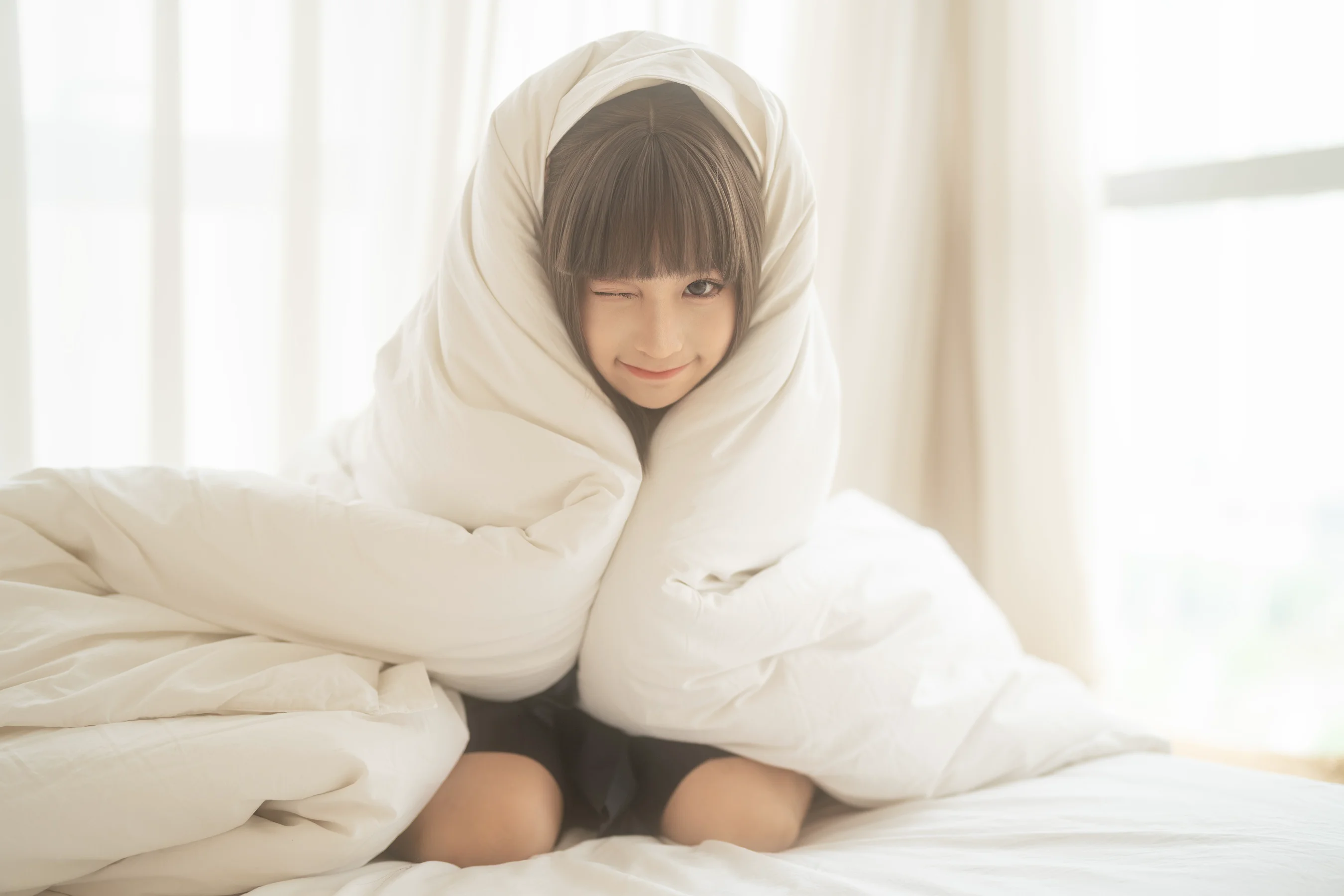 知名Coser@蠢沫沫 被窝JK - 爱照片