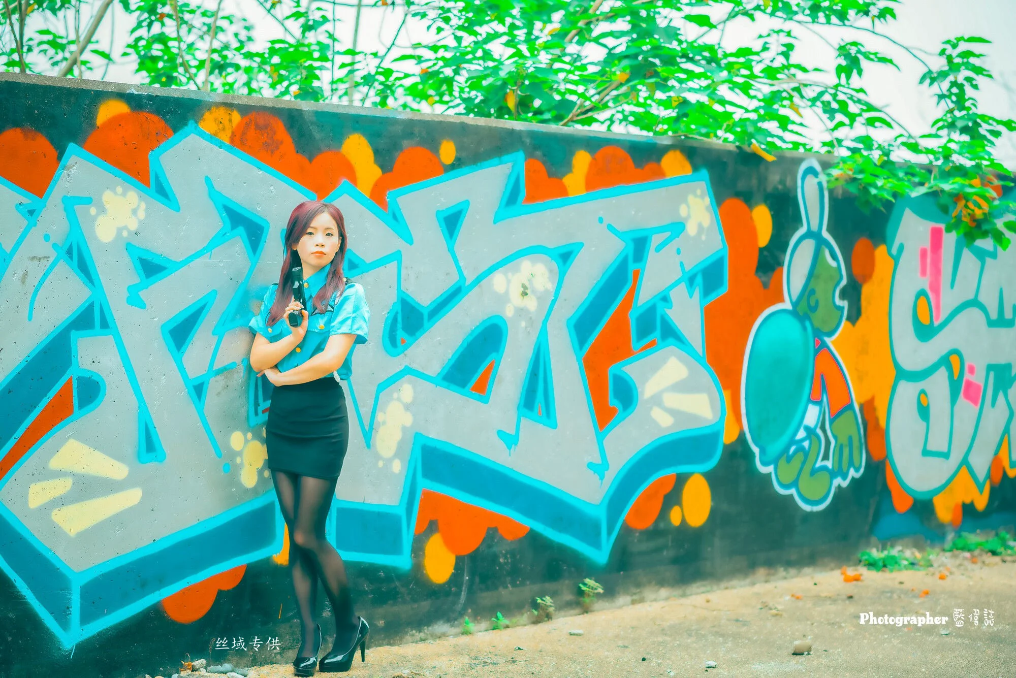 [台湾正妹] 賴筱菁《中彰橋下》(女警黑丝） 写真集 - 爱照片