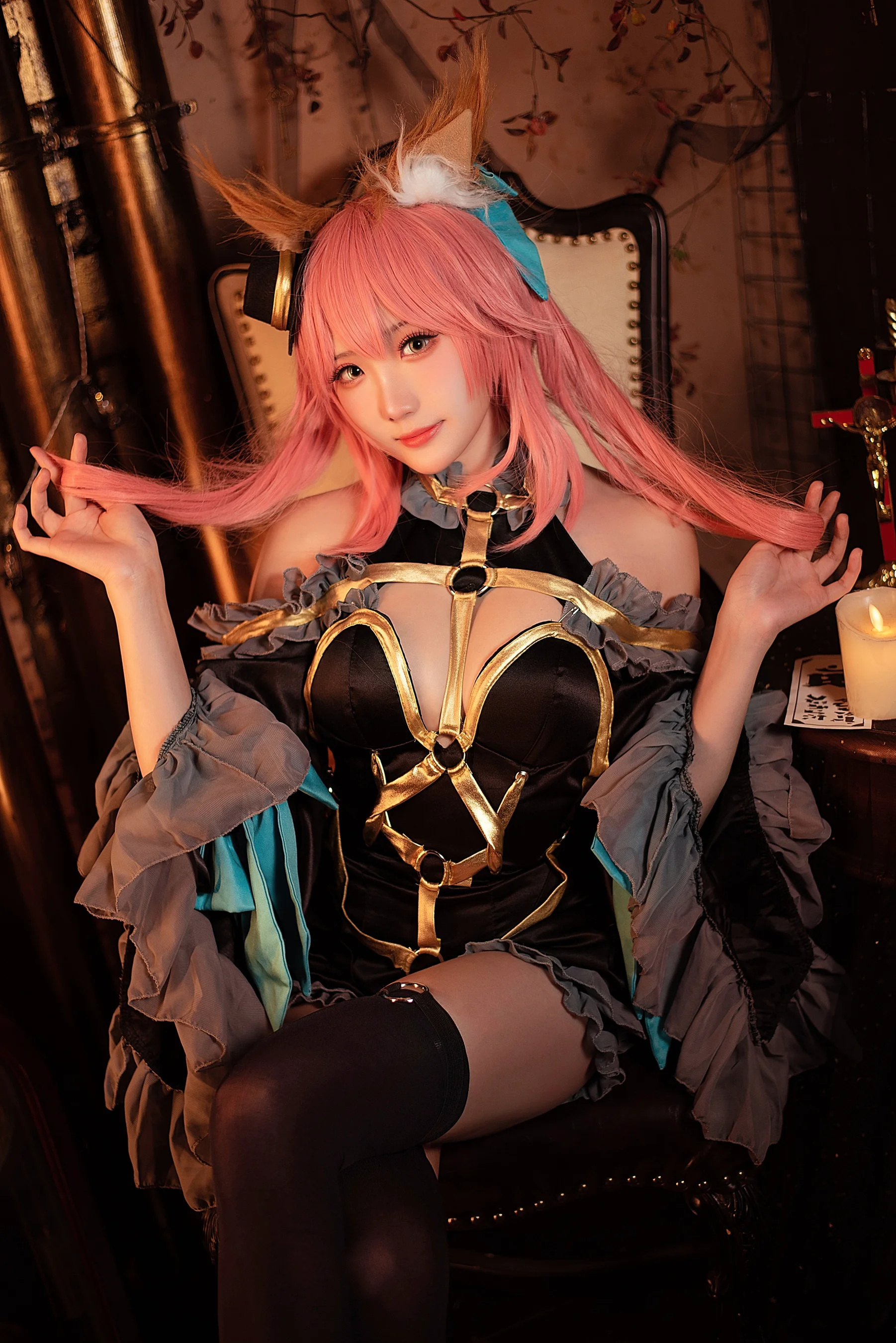 瓜希酱 – 玉藻前-漆黑魔术服 - 爱照片