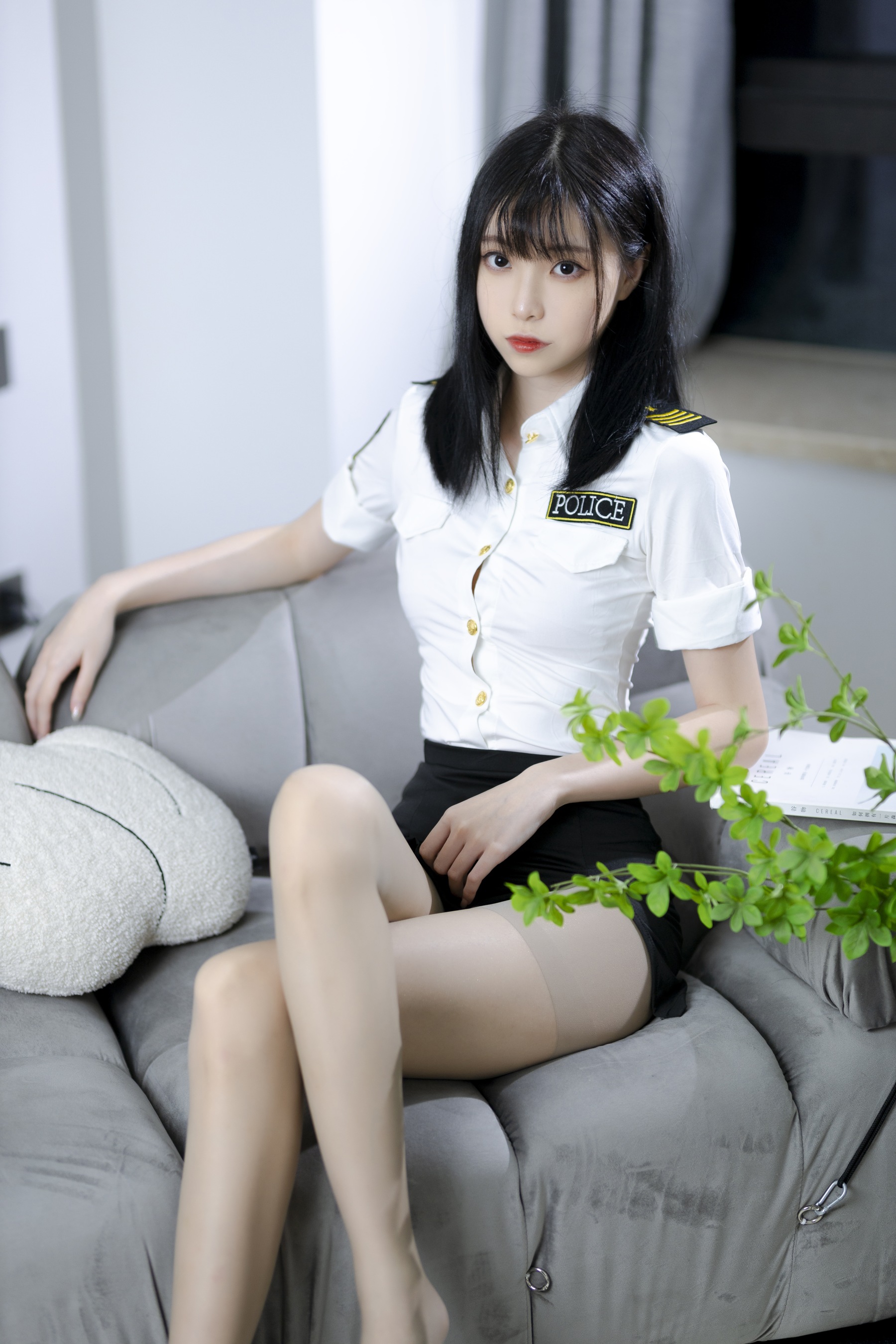 许岚LAN – 灰丝制服 - 爱照片