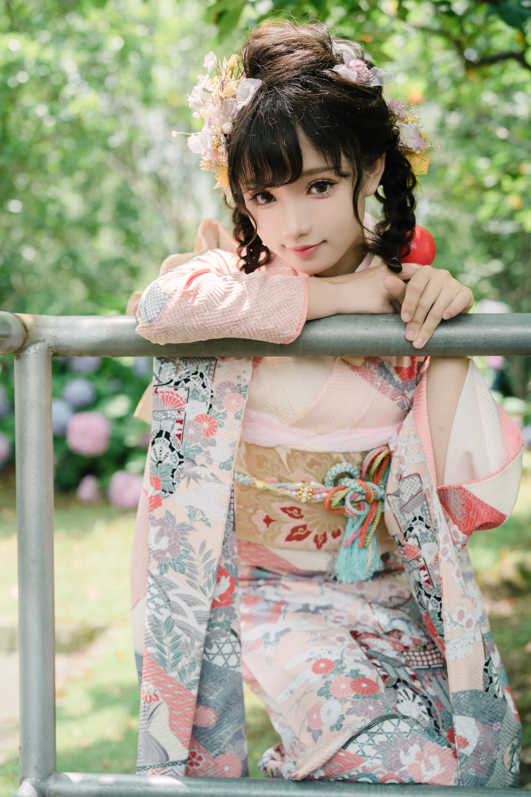 花柒Hana – 绣球花和服 - 爱照片