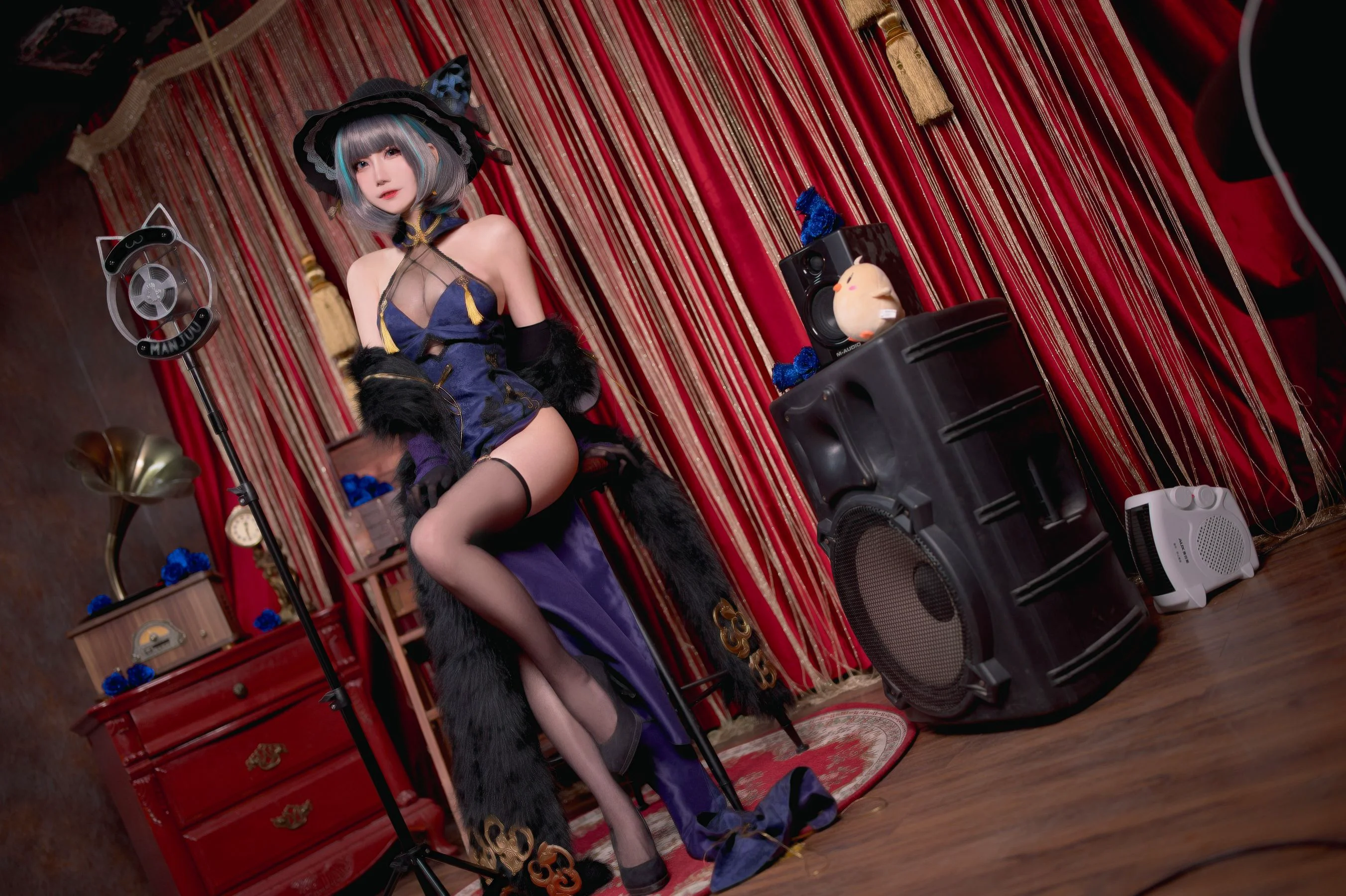 [网红COSER写真] 卜呦Mikon – 柴郡音乐绚烂 - 爱照片