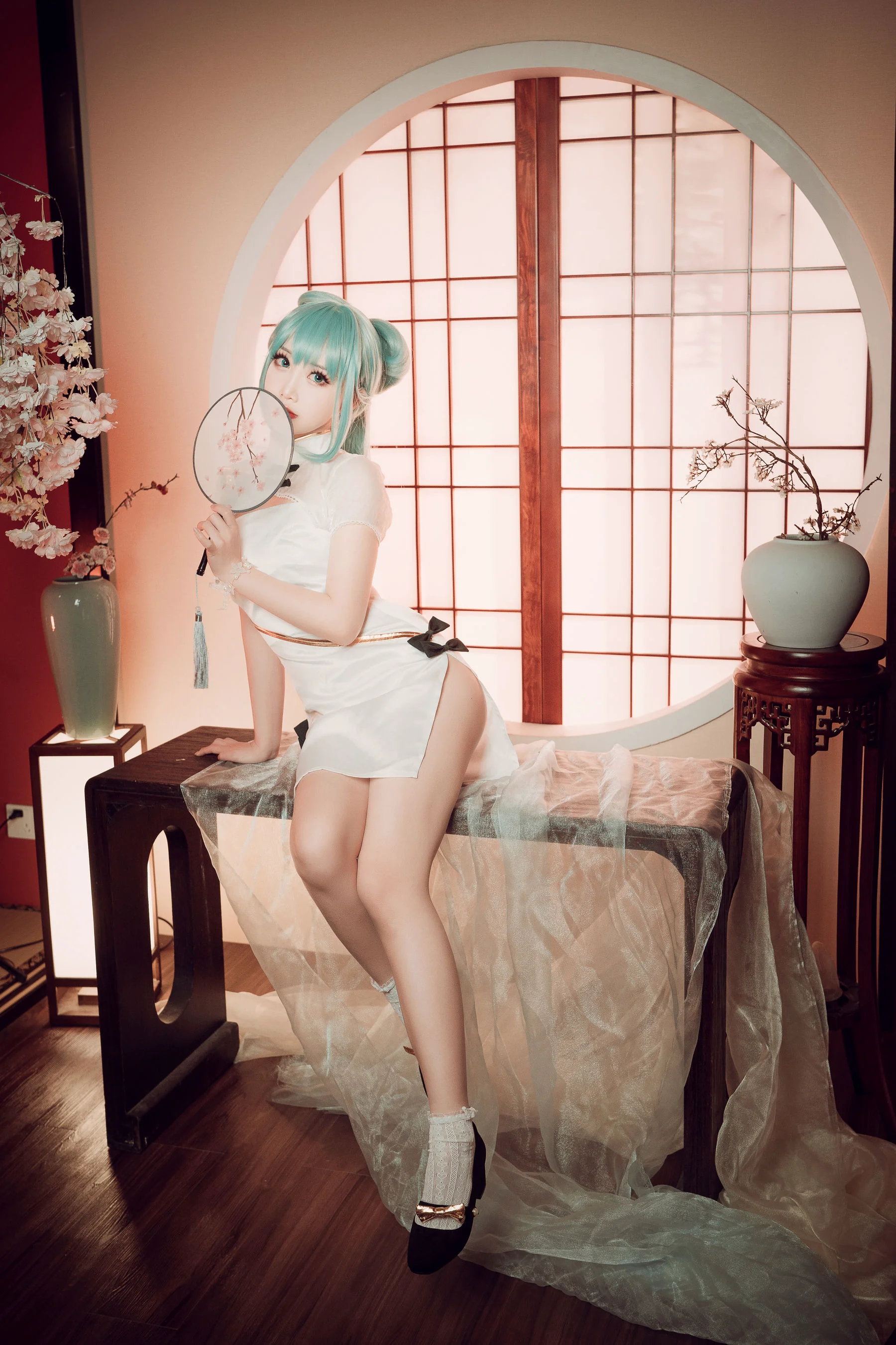 可爱人气Coser面饼仙儿 – 初音旗袍 写真套图 - 爱照片