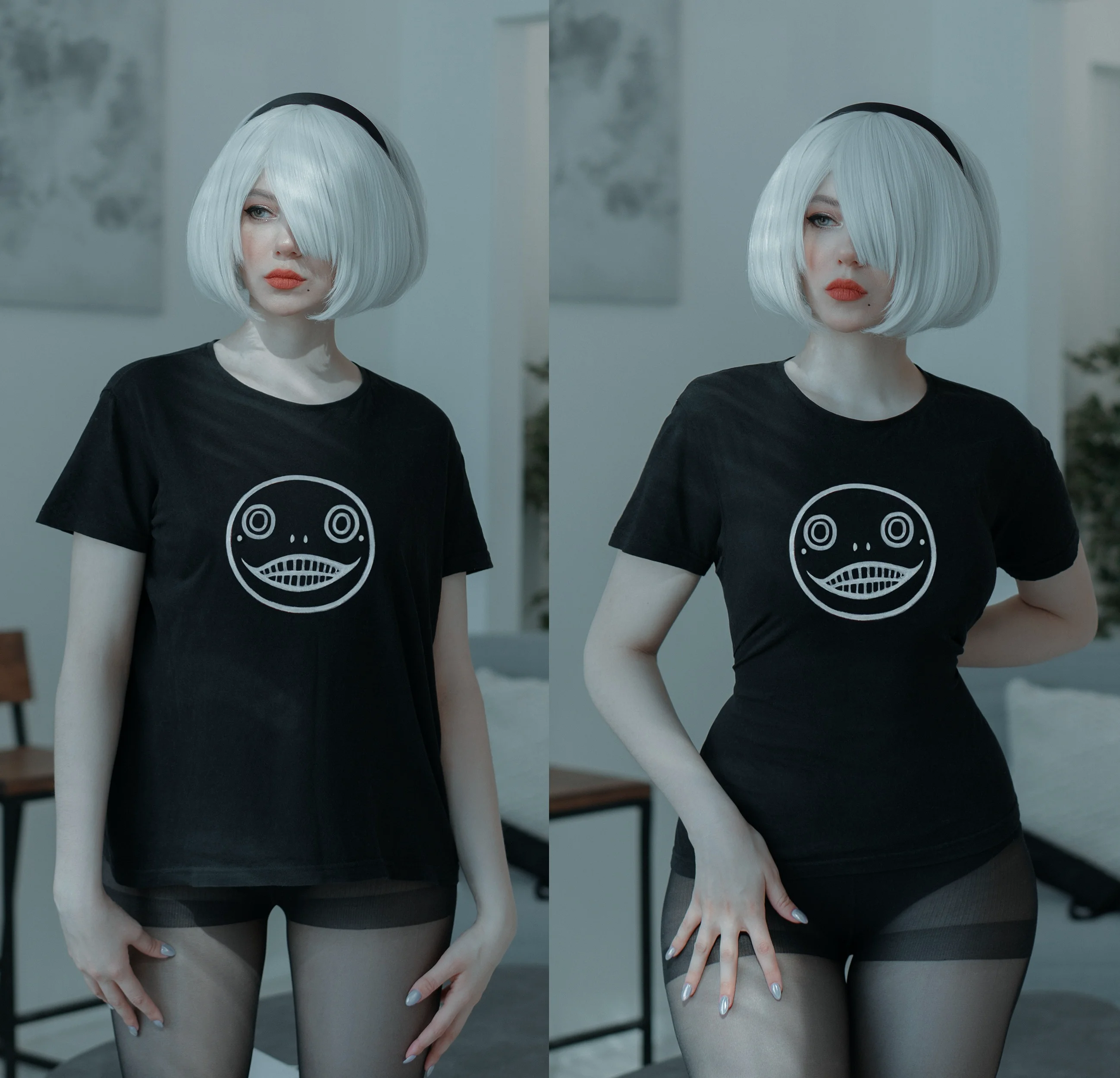 [ДарьяМезенцева] Alina Becker – NieR Automata. 2B black lingerie short hair - 爱照片