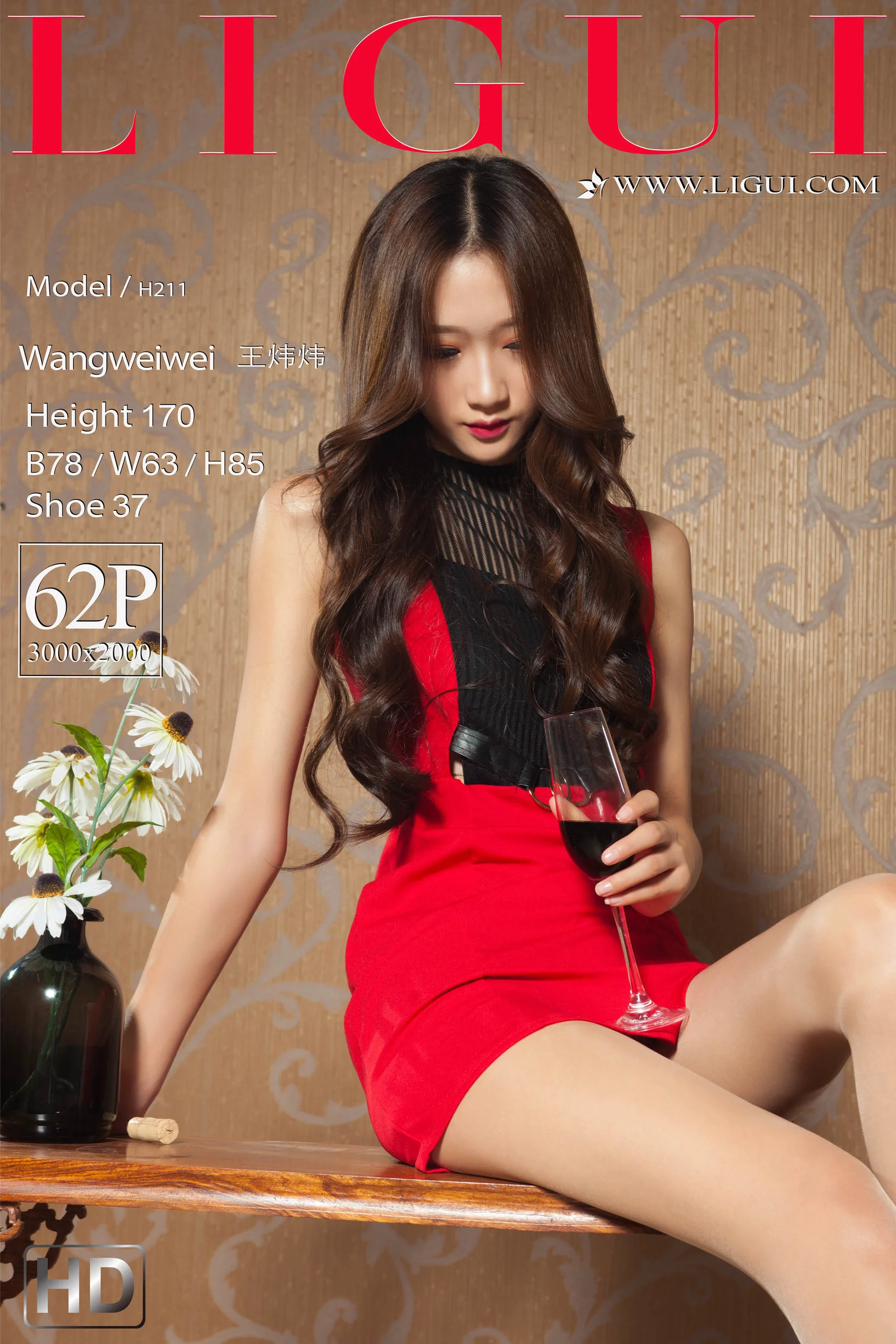 腿模王炜炜《红裙女郎》 [丽柜Liguil] 写真集 - 爱照片
